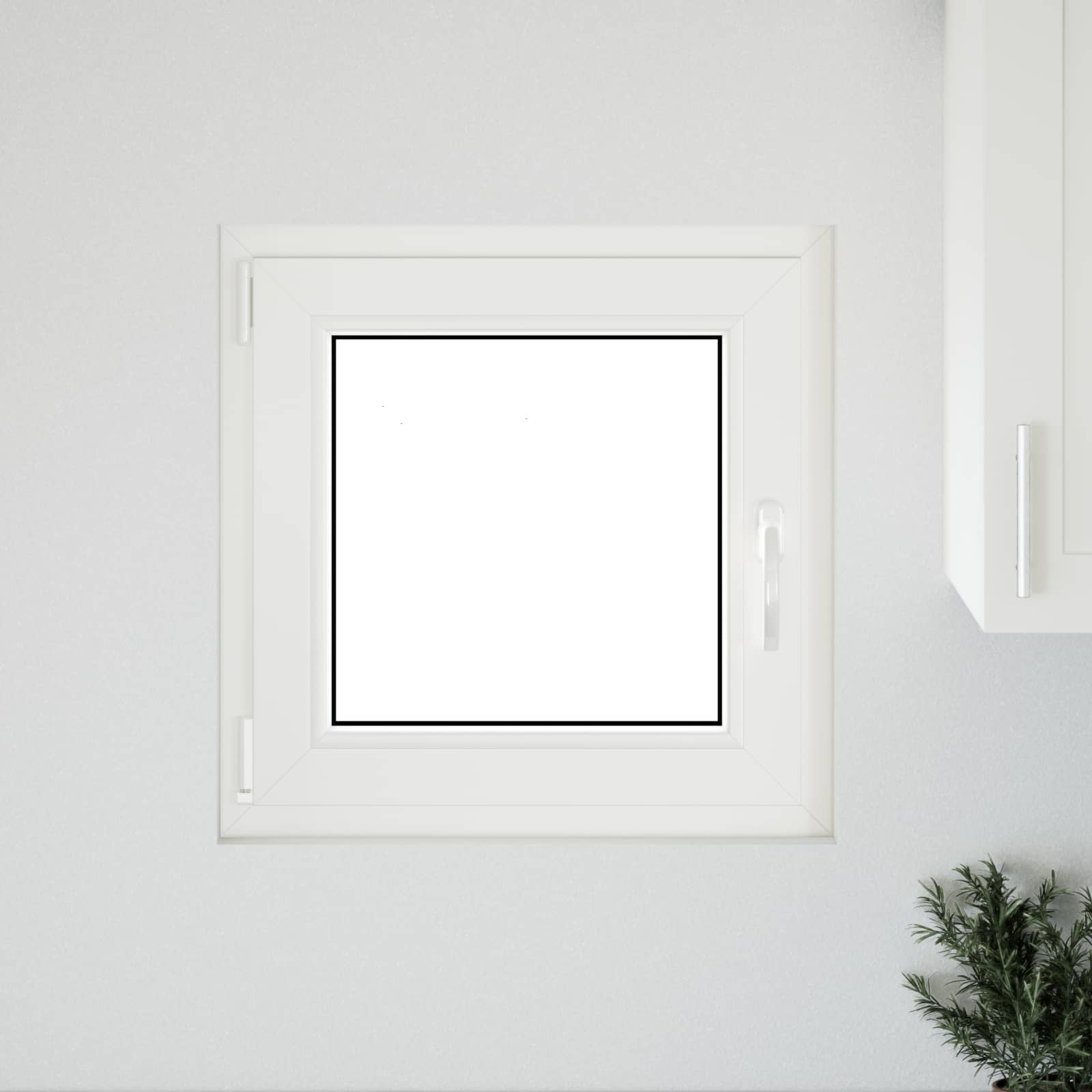 RISOR Underground window White 50 x 50 cm PVC and glass