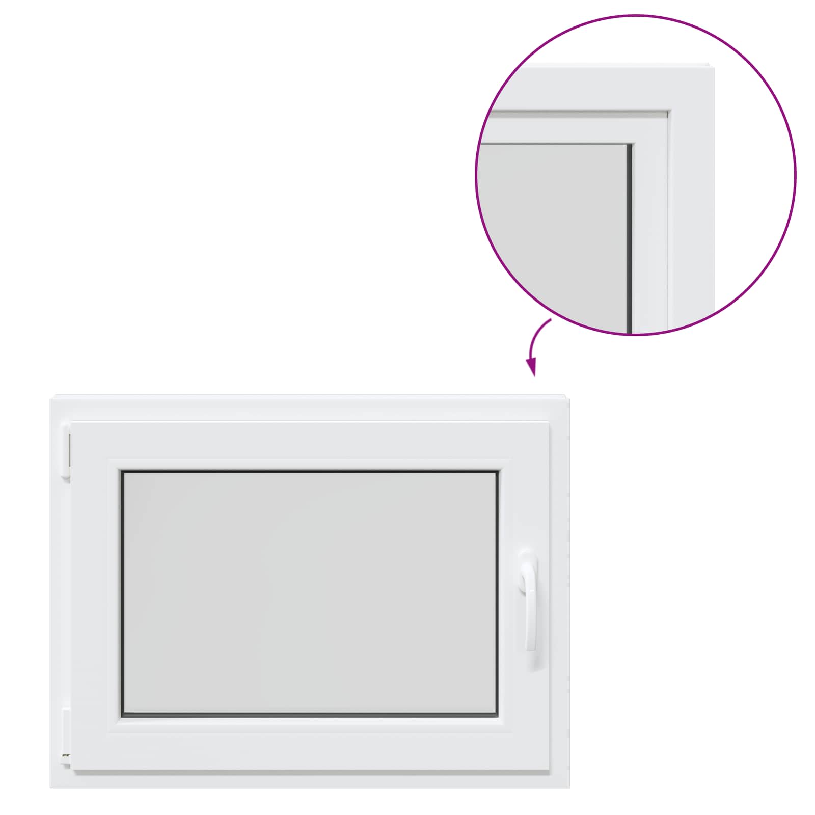 Požeminio lango RISOR Baltas 80 x 60 cm PVC ir stiklas