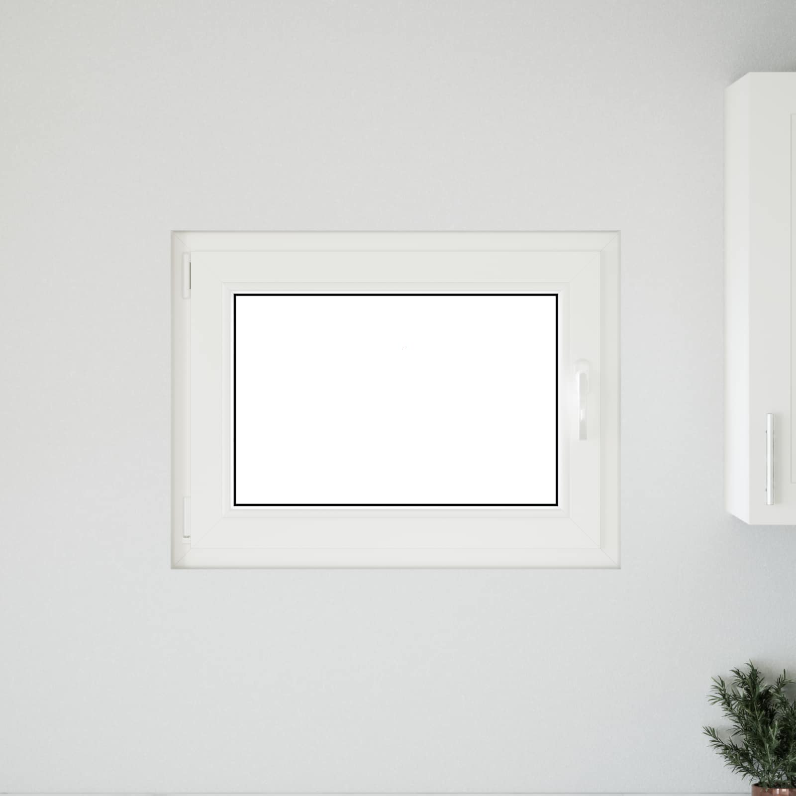 Požeminio lango RISOR Baltas 80 x 60 cm PVC ir stiklas
