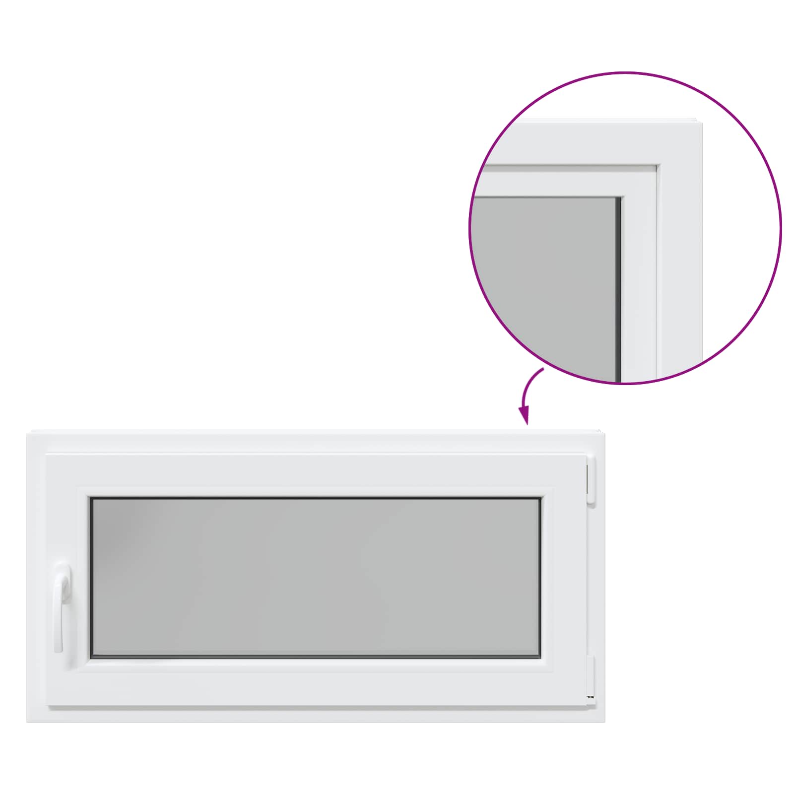 Požeminio lango RISOR Baltas 100 x 50 cm PVC ir stiklas
