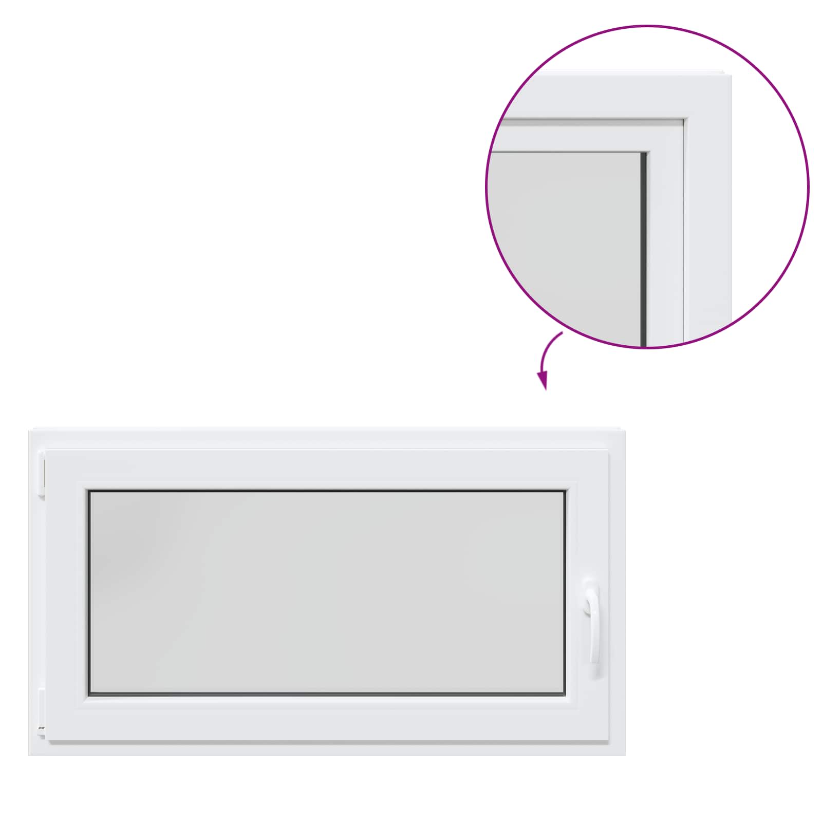 RISOR Basement Window White 110 x 60 cm PVC and Glass