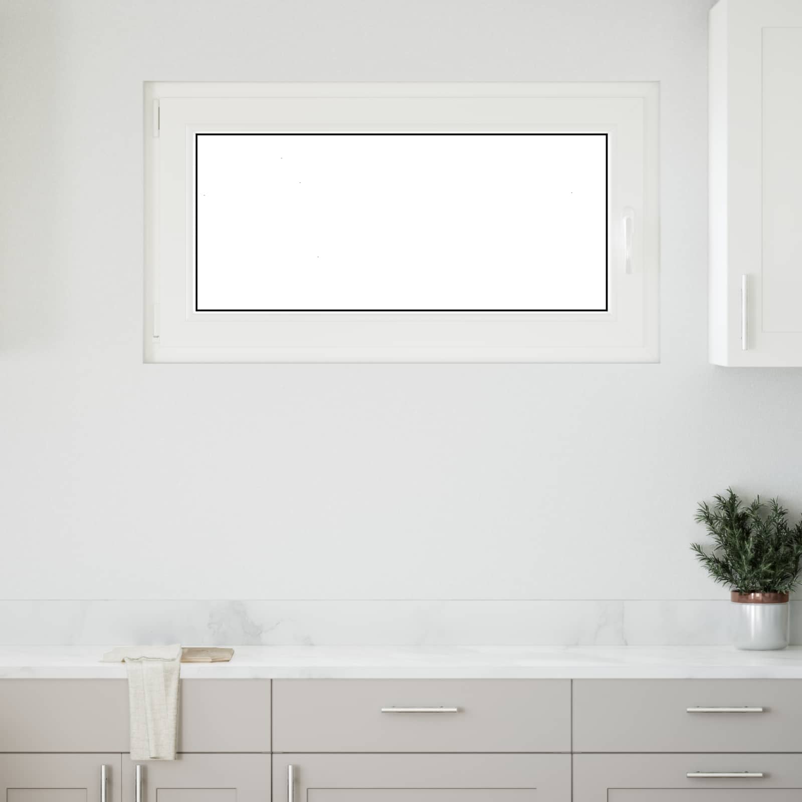 RISOR Basement Window White 110 x 60 cm PVC and Glass