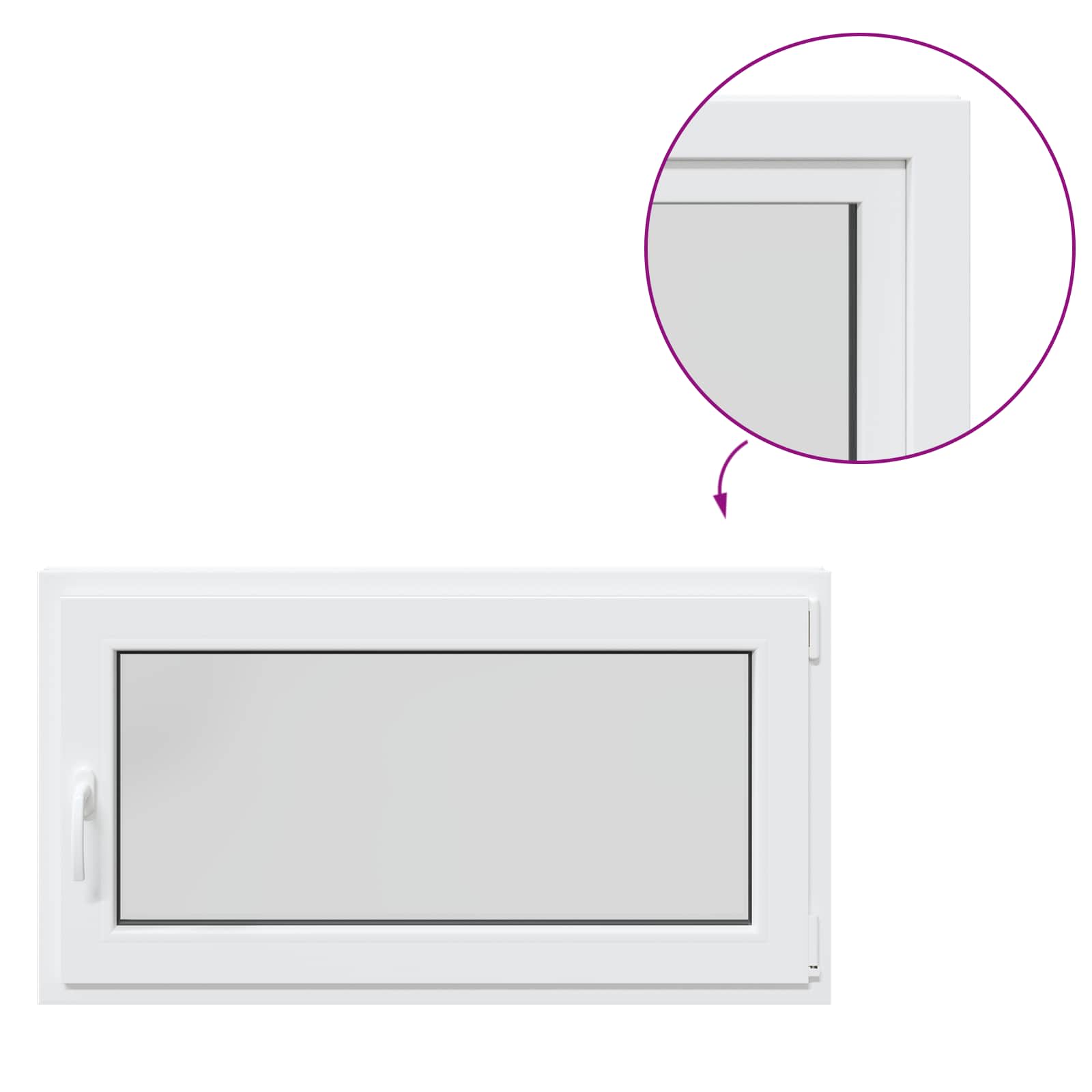Basement Window RISOR White 110 x 70 cm PVC and Glass