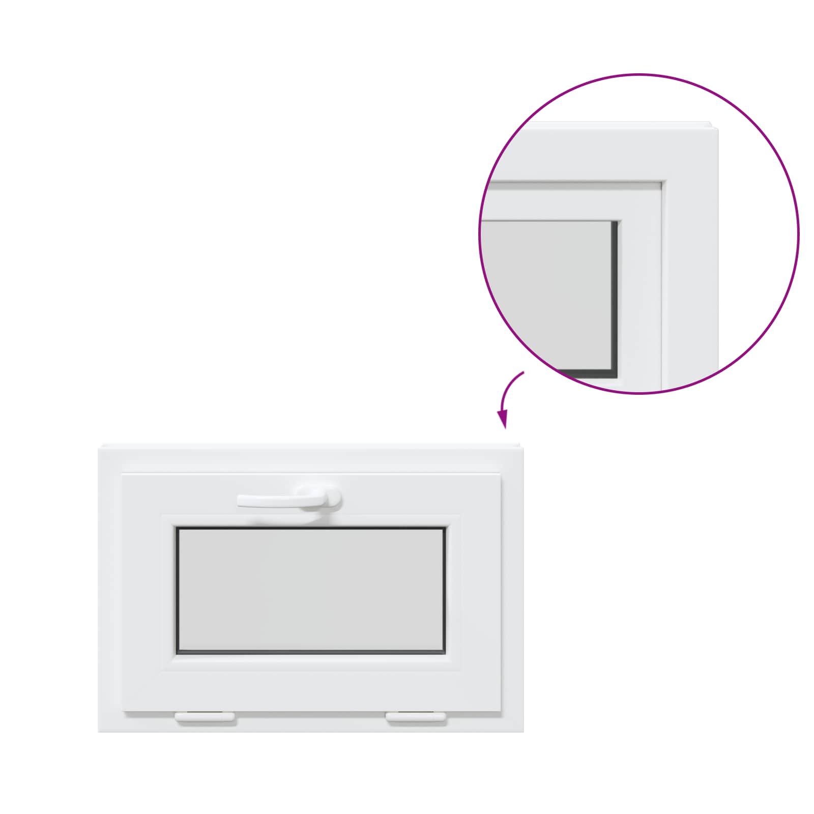 Požeminio lango RISOR 60 x 40 cm PVC ir stiklas