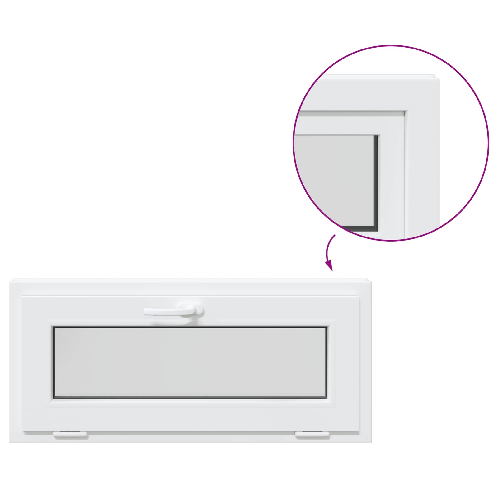 Požeminio lango RISOR 90 x 40 cm PVC ir stiklas
