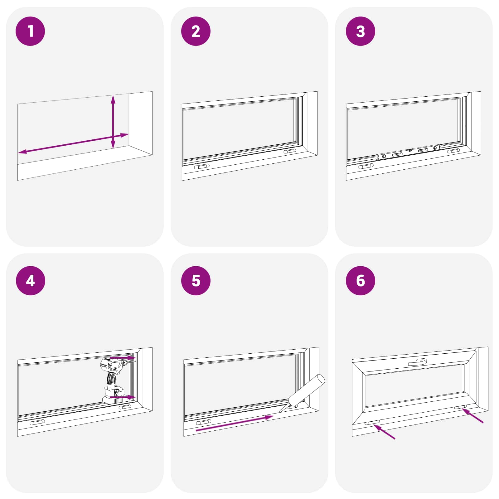 Požeminio lango RISOR 90 x 40 cm PVC ir stiklas