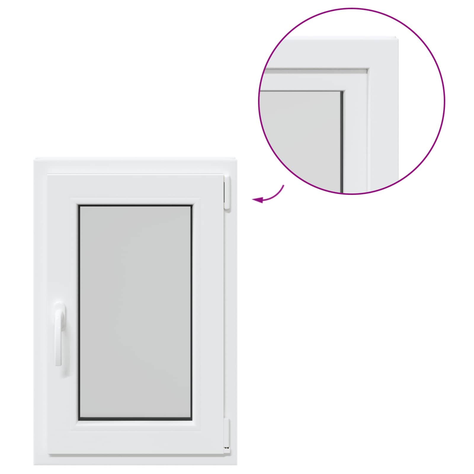Underground window RISOR White 50 x 75 cm PVC and glass