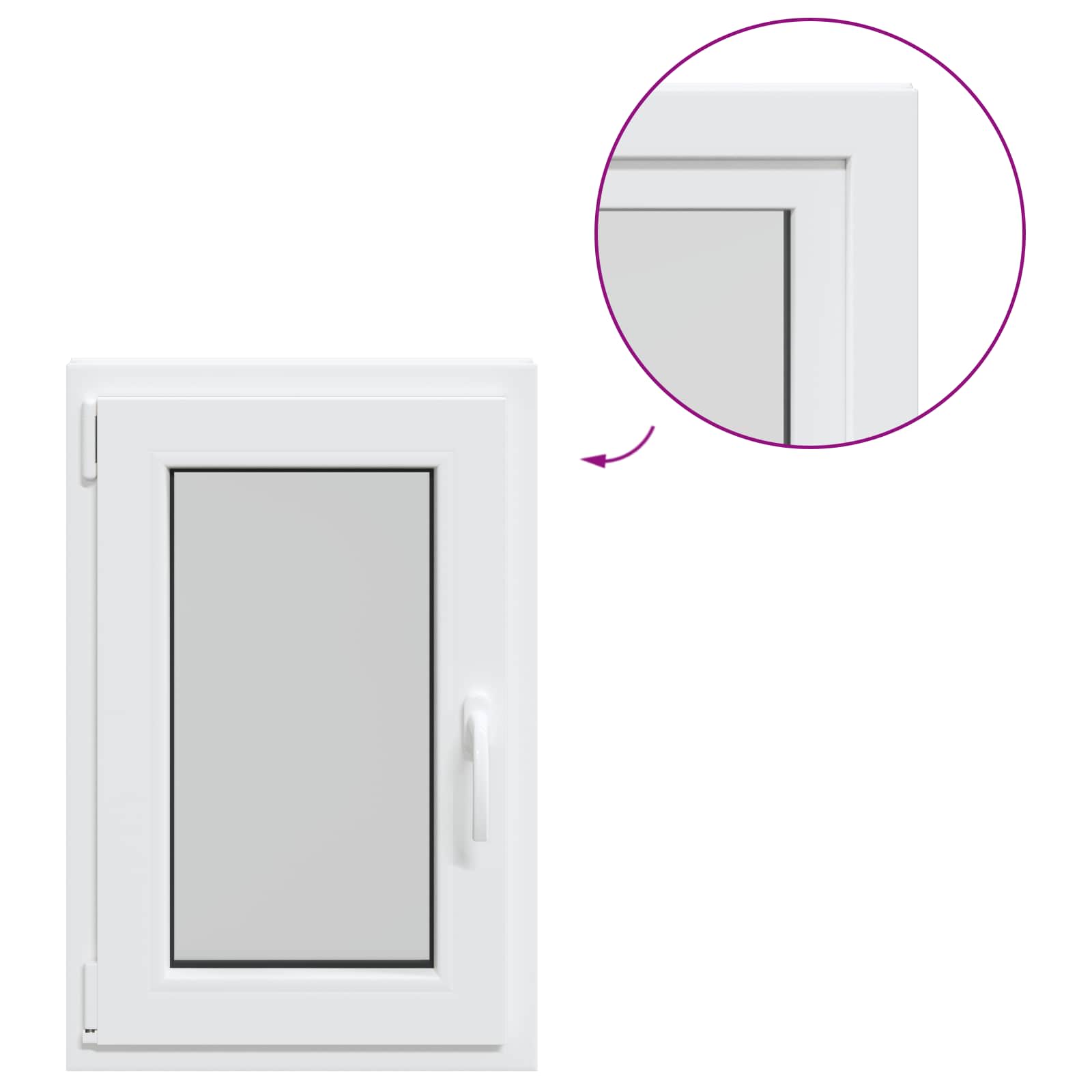 Underground window RISOR White 50 x 75 cm PVC and glass