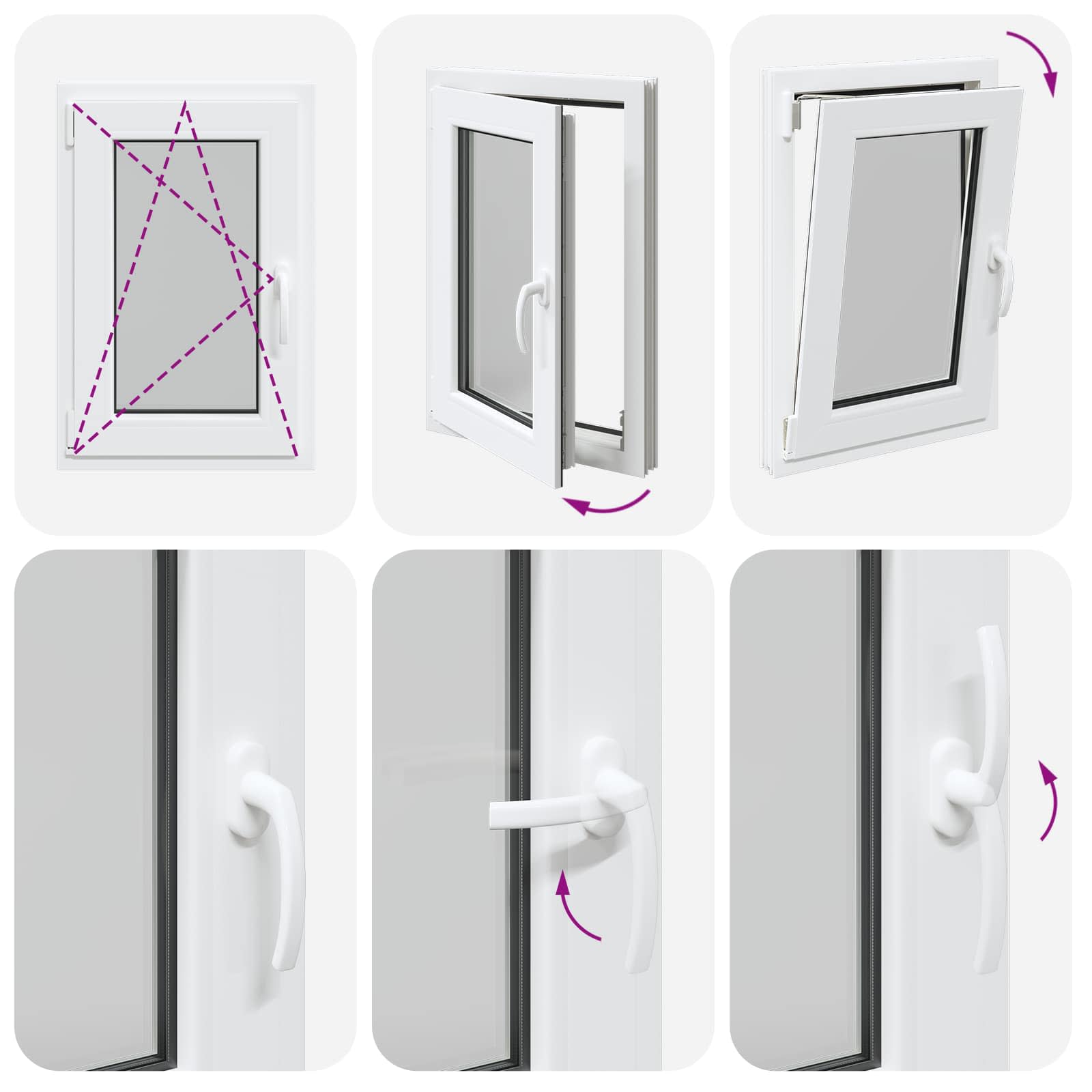 Underground window RISOR White 50 x 75 cm PVC and glass