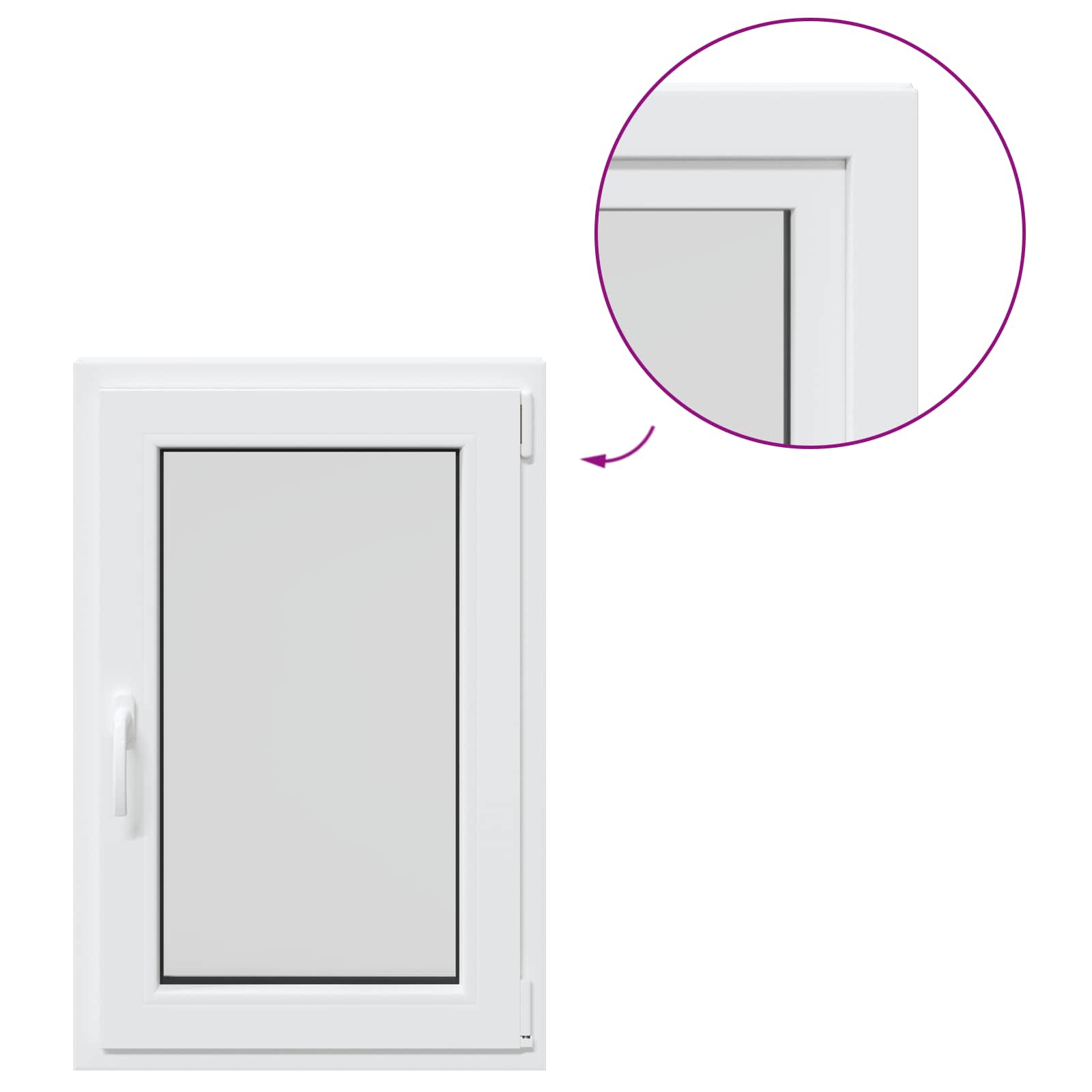 Požeminio lango RISOR Baltas 60 x 100 cm PVC ir stiklas