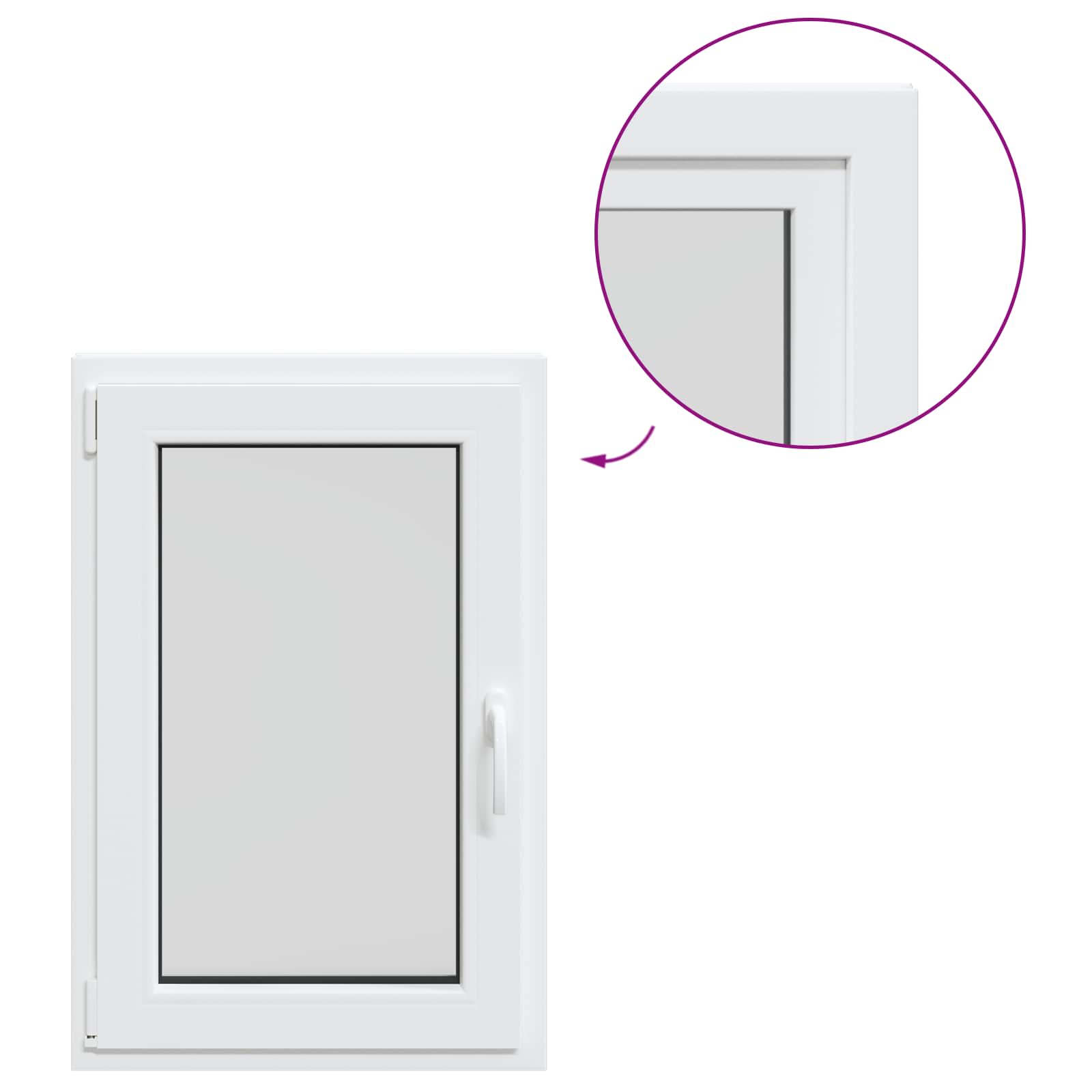 Požeminio lango RISOR Baltas 60 x 100 cm PVC ir stiklas