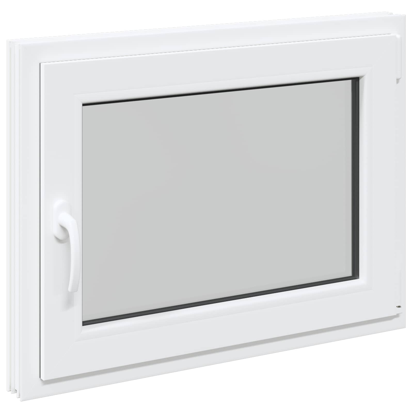 Underground window RISOR White 80 x 50 cm PVC and glass