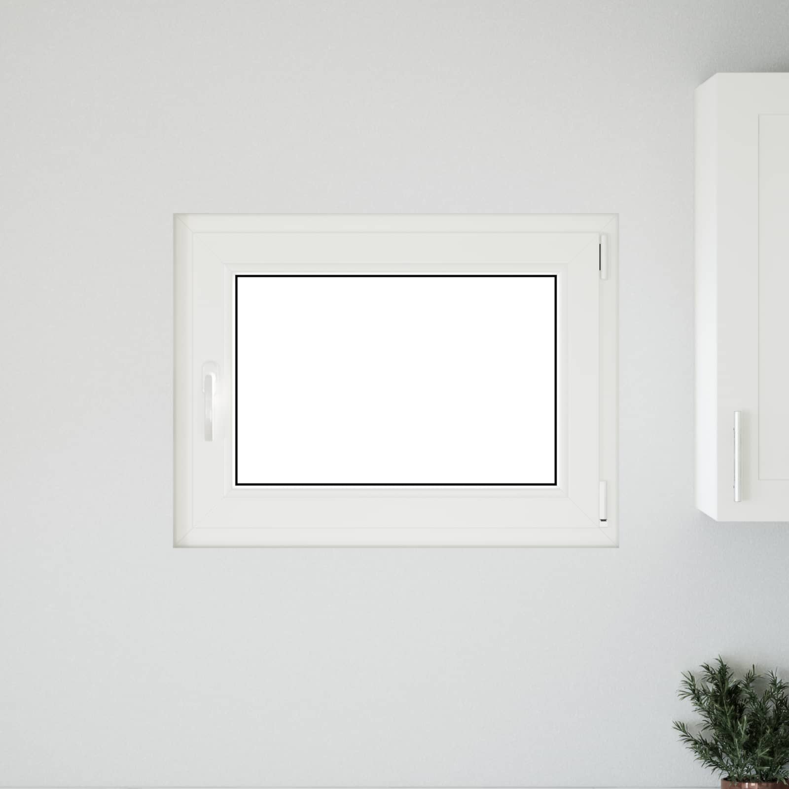 Basement Window RISOR White 80 x 60 cm PVC and Glass