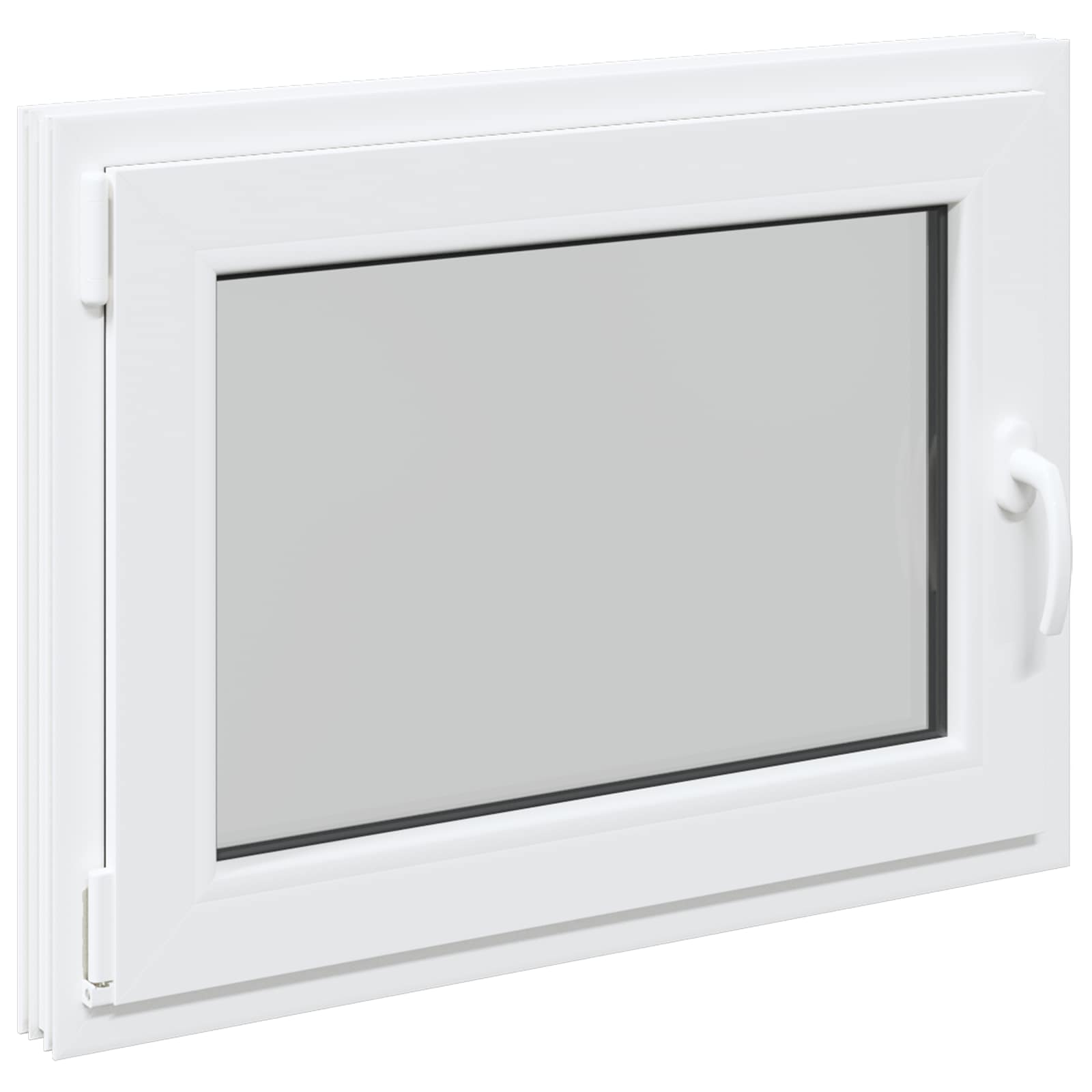 Basement Window RISOR White 80 x 60 cm PVC and Glass