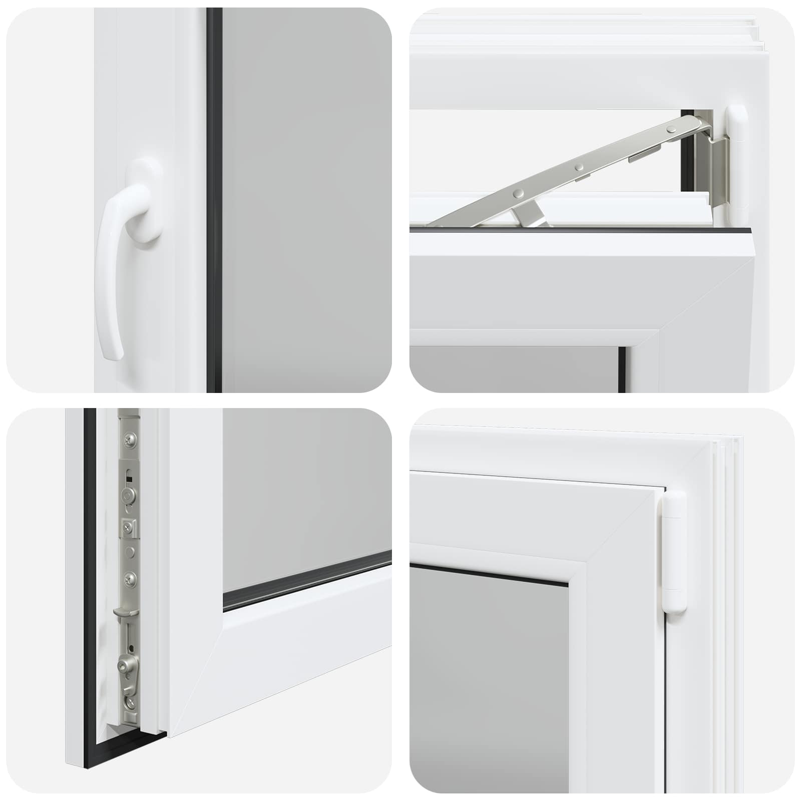 Požeminio lango RISOR Baltas 90 x 50 cm PVC ir stiklas