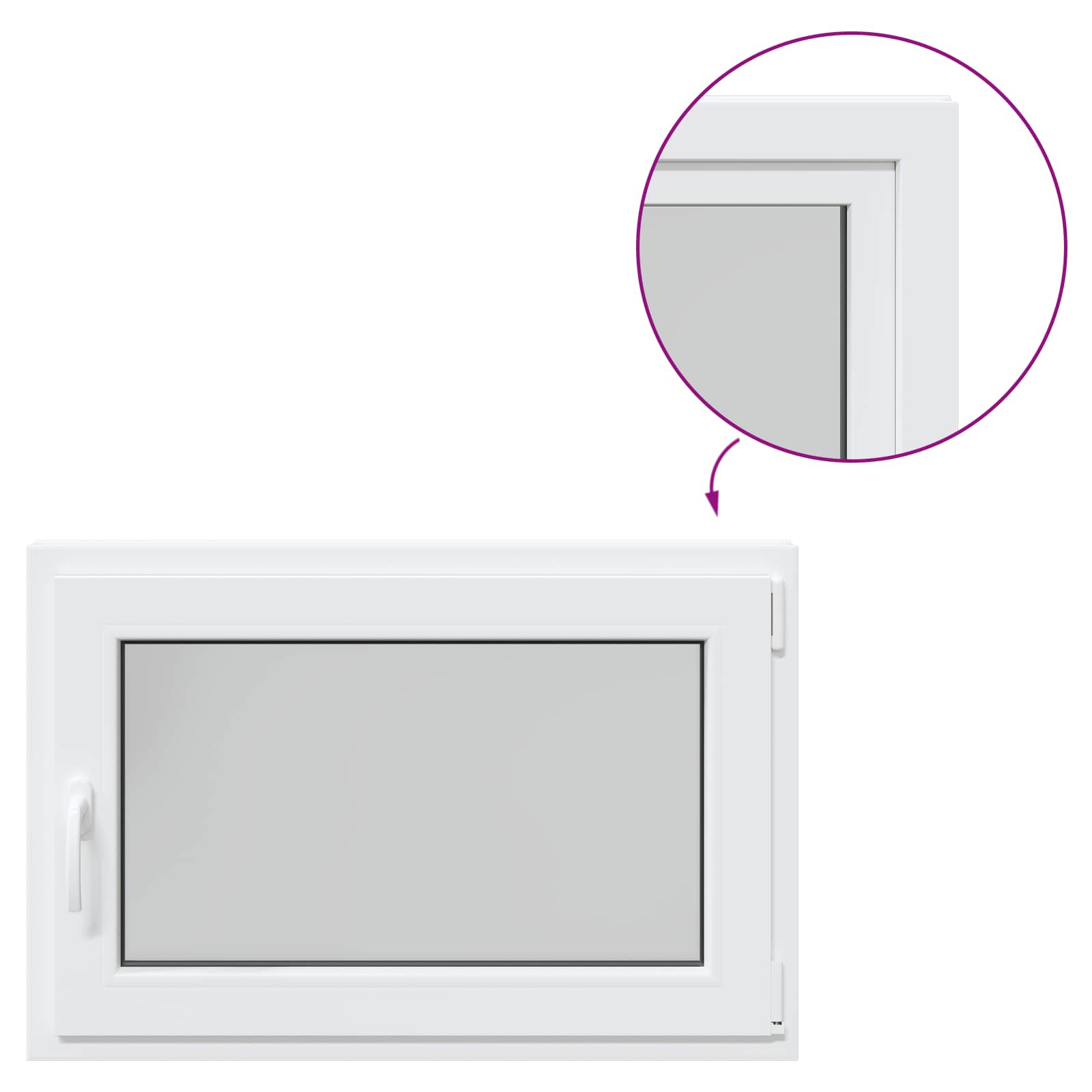 Požeminio lango RISOR Baltas 90 x 50 cm PVC ir stiklas