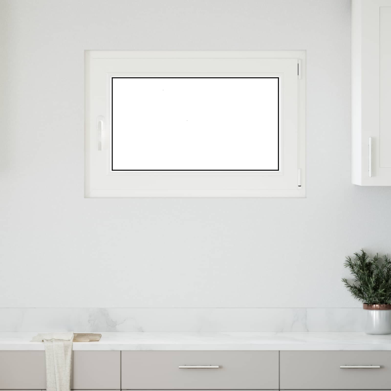 Požeminio lango RISOR Baltas 90 x 50 cm PVC ir stiklas