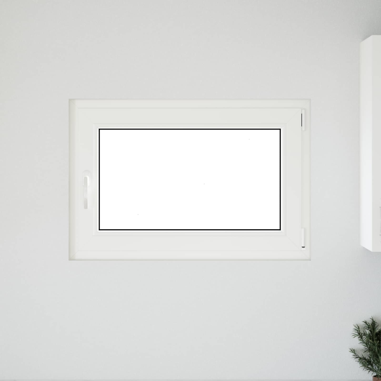 Požeminio lango RISOR Baltas 90 x 50 cm PVC ir stiklas