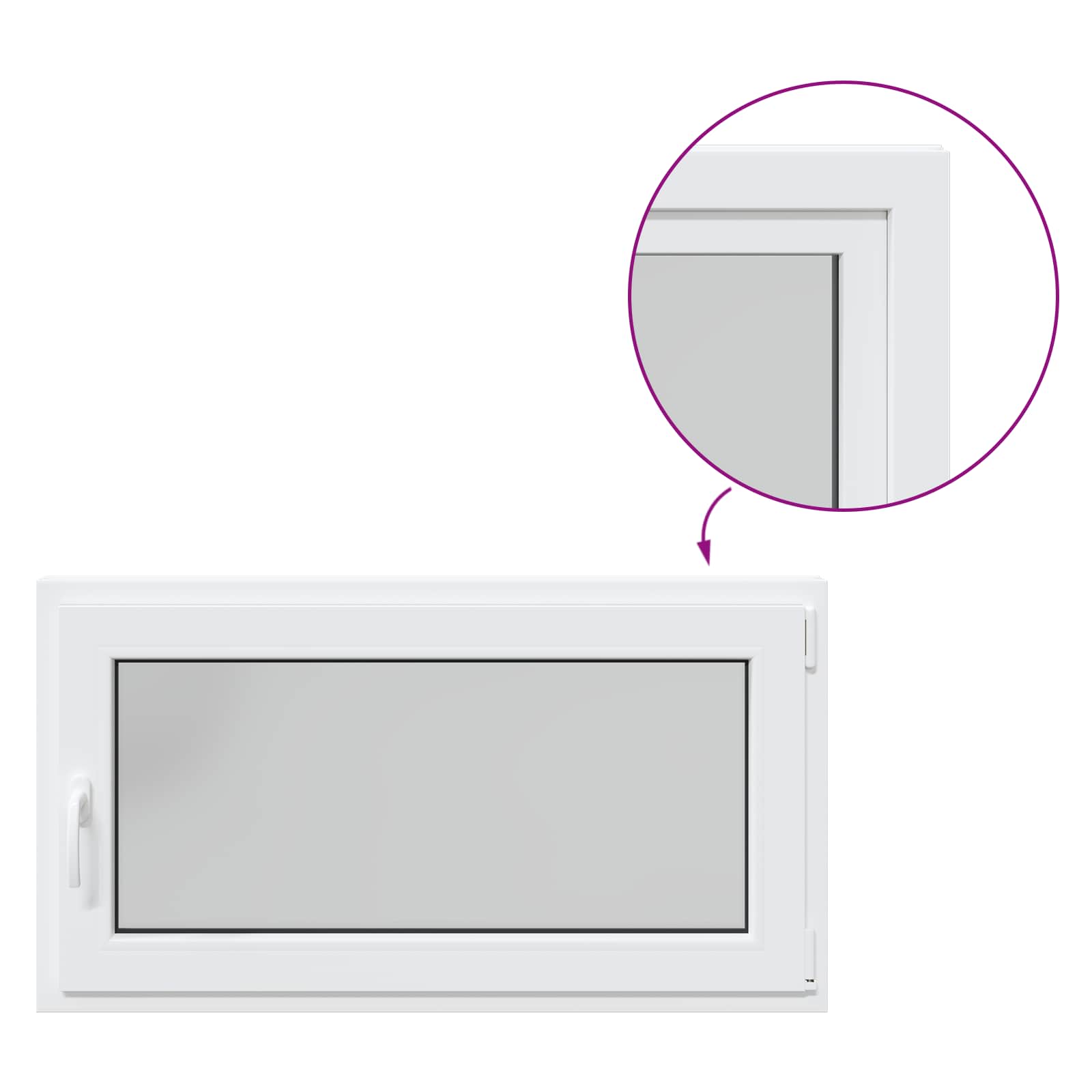 Požeminio lango RISOR Baltas 110 x 70 cm PVC ir stiklas