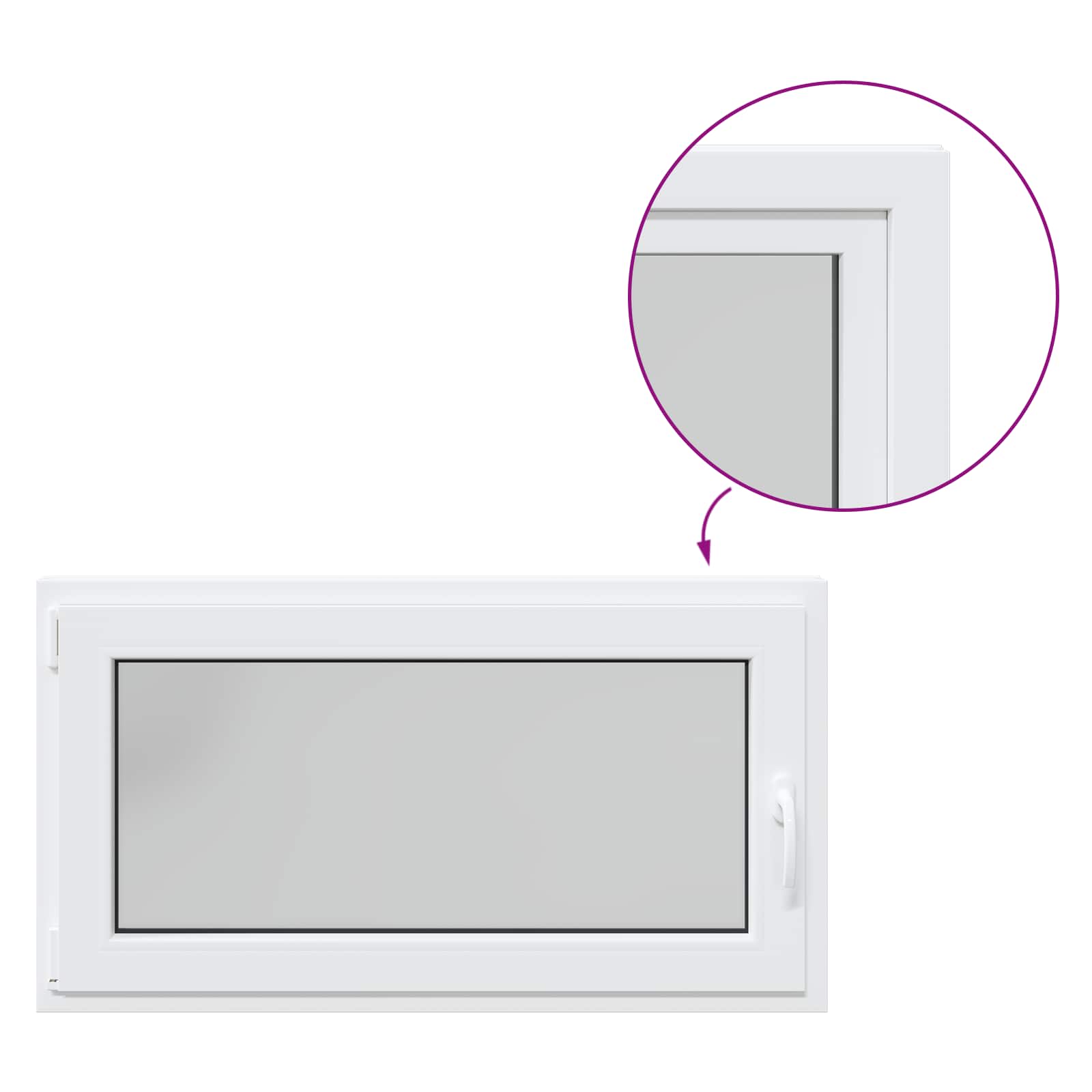 Požeminio lango RISOR Baltas 110 x 70 cm PVC ir stiklas