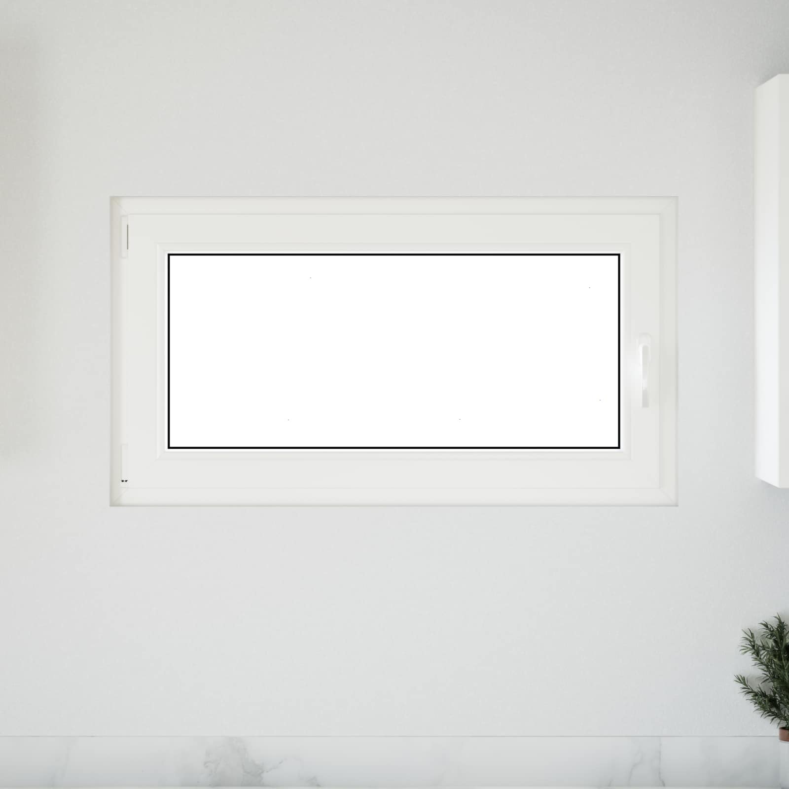 Požeminio lango RISOR Baltas 110 x 70 cm PVC ir stiklas
