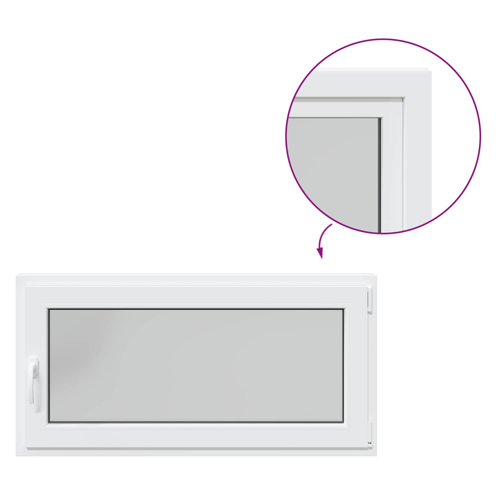 Požeminio lango RISOR Baltas 120 x 60 cm PVC ir stiklas