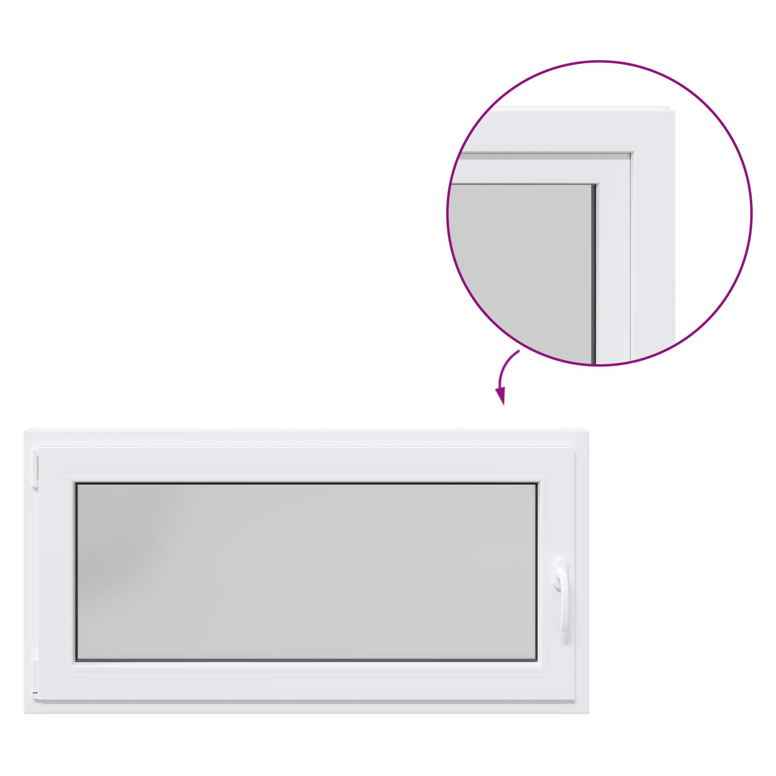 Požeminio lango RISOR Baltas 120 x 60 cm PVC ir stiklas