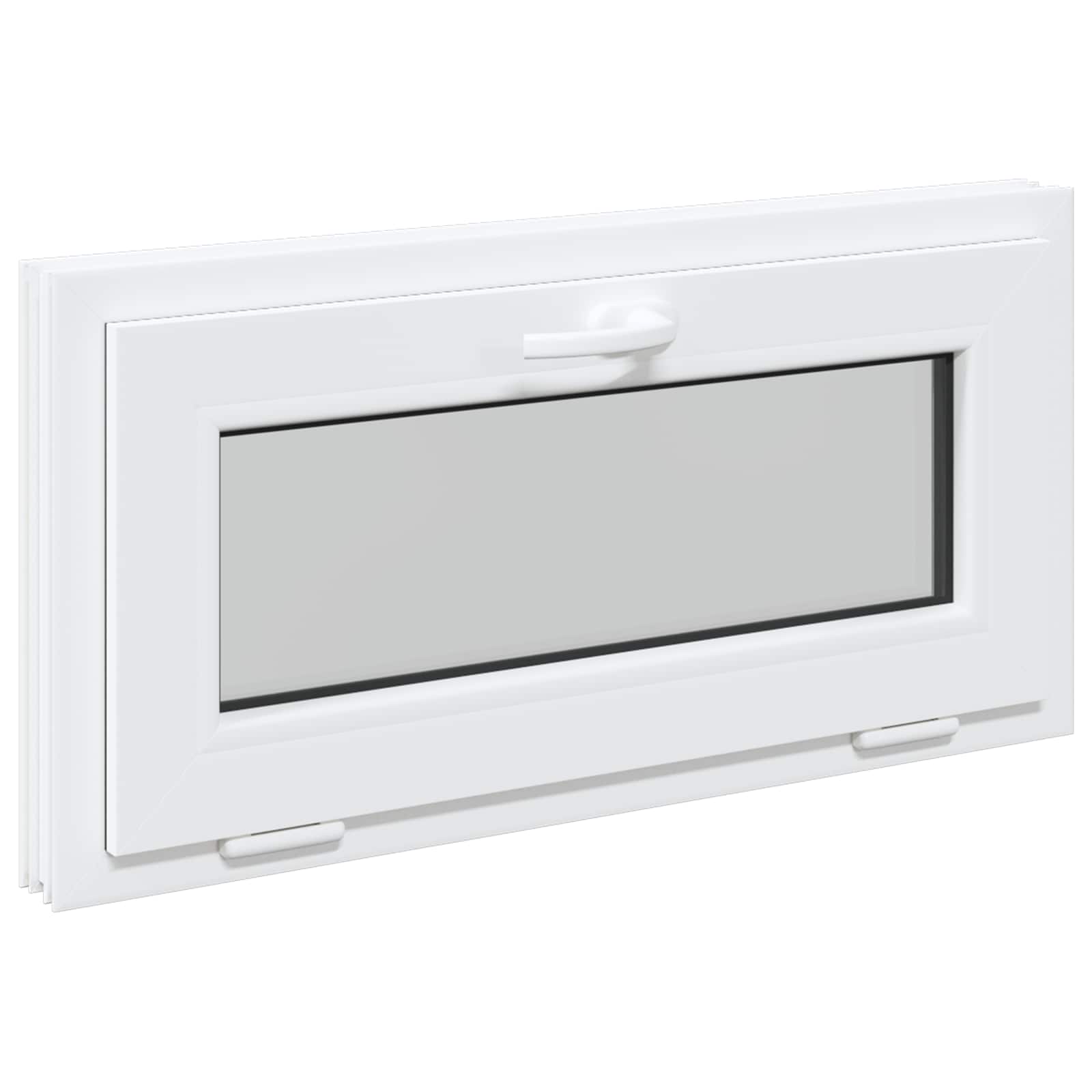 Požeminio lango RISOR 80 x 40 cm PVC ir stiklas Balta