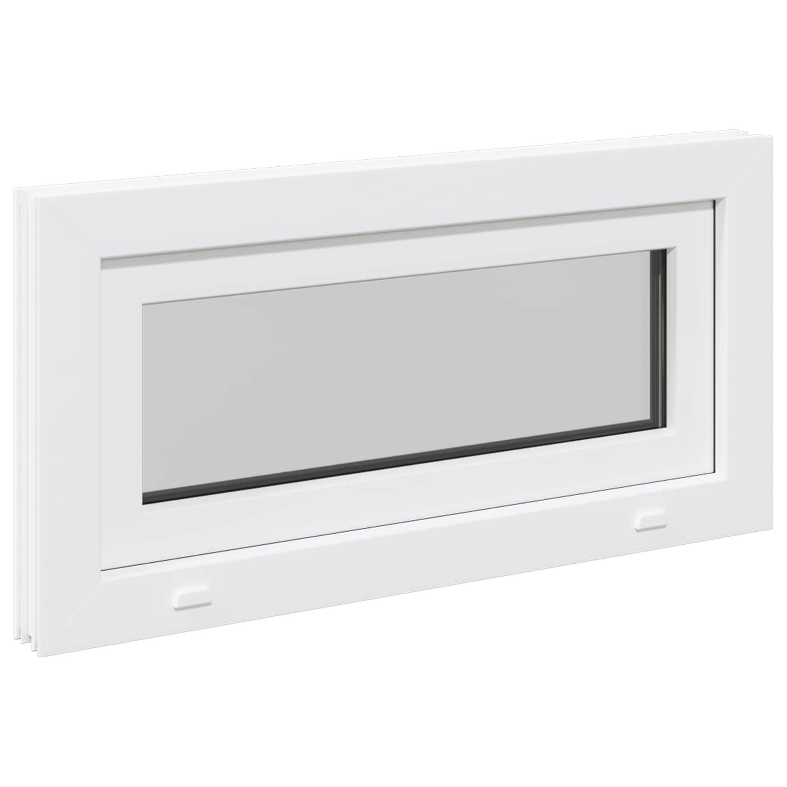 Požeminio lango RISOR 80 x 40 cm PVC ir stiklas Balta