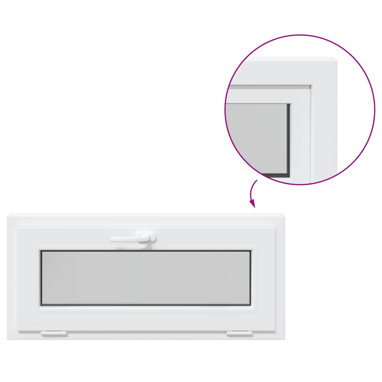 Požeminio lango RISOR 90 x 40 cm PVC ir stiklas