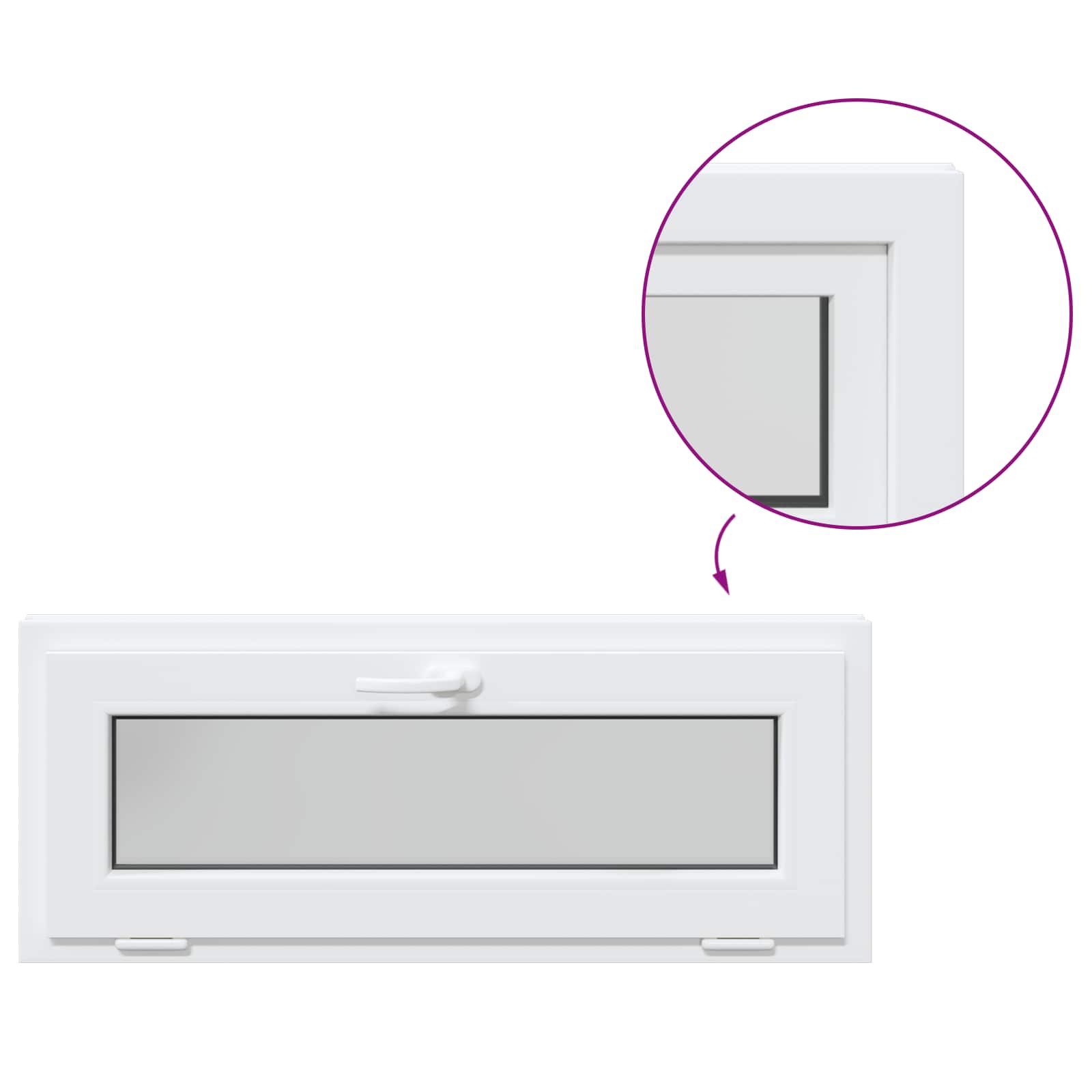 Požeminio lango RISOR 110 x 40 cm PVC ir stiklas