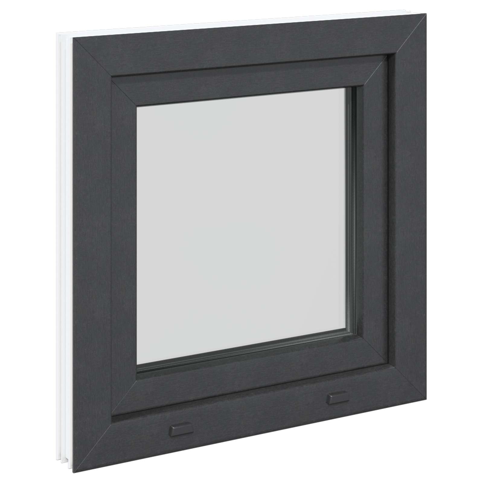 Požeminio lango RISOR Antracitas 60 x 60 cm PVC ir stiklas