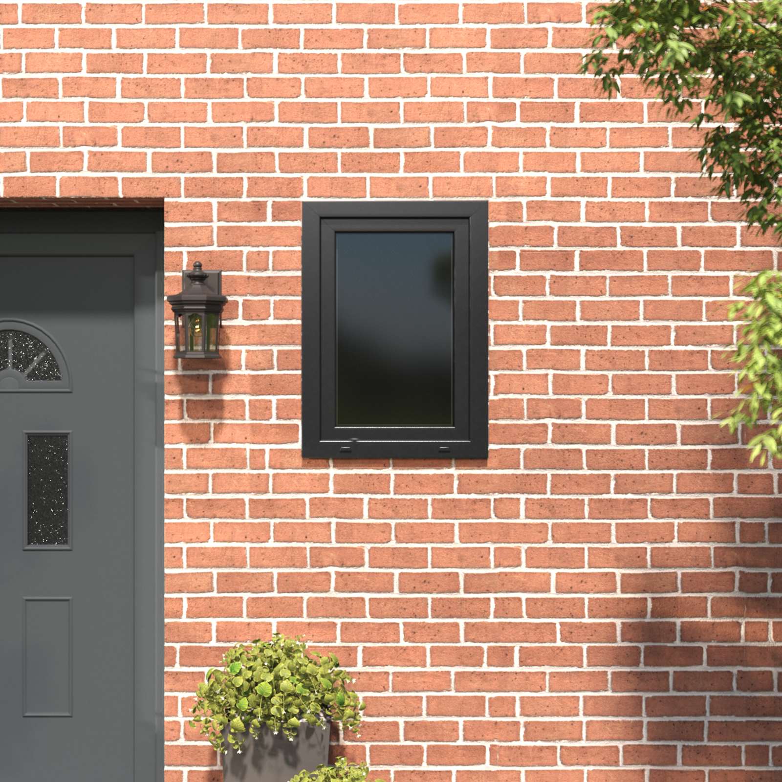 Požeminio lango RISOR 60 x 80 cm PVC ir stiklas Antracito