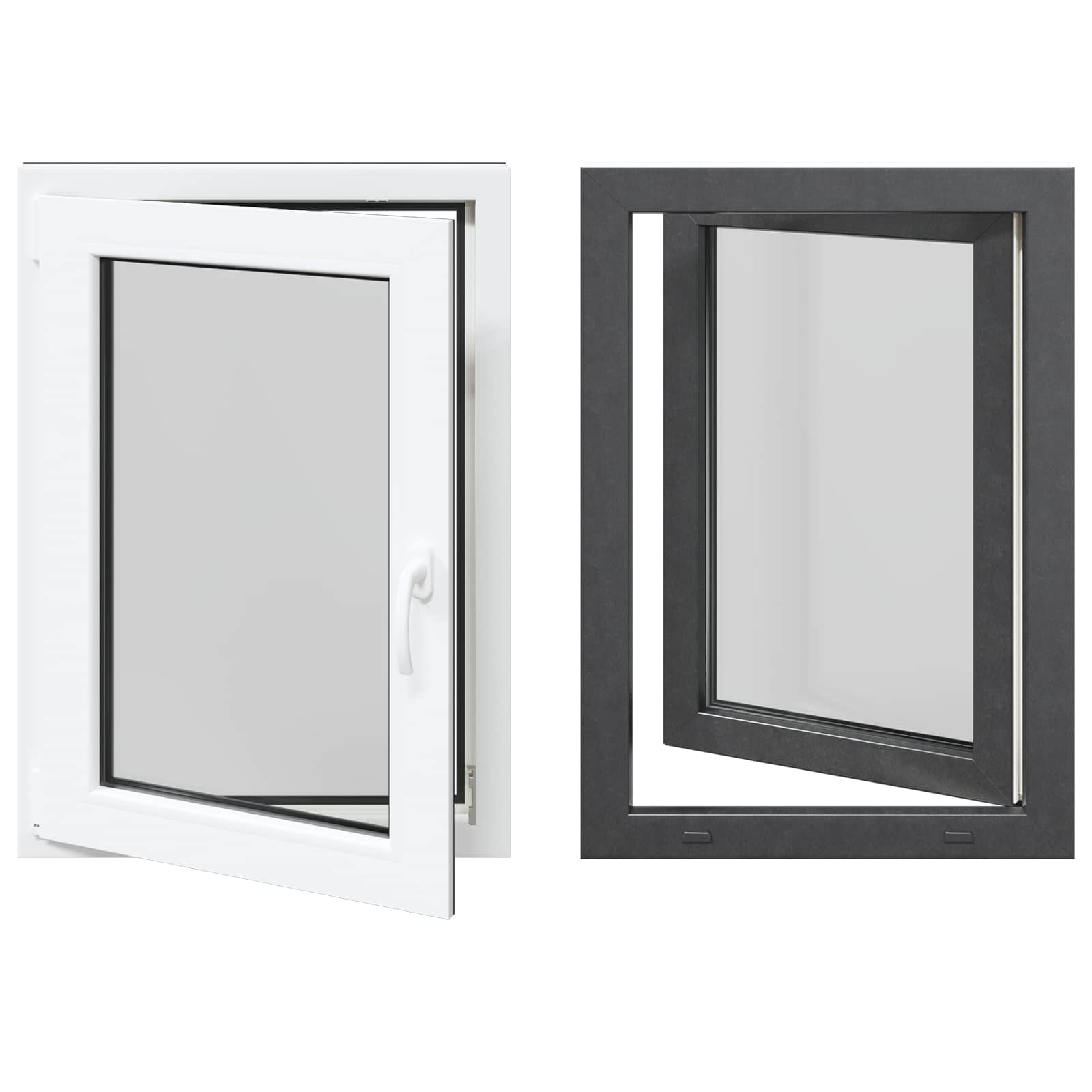 Požeminio lango RISOR 60 x 80 cm PVC ir stiklas Antracito