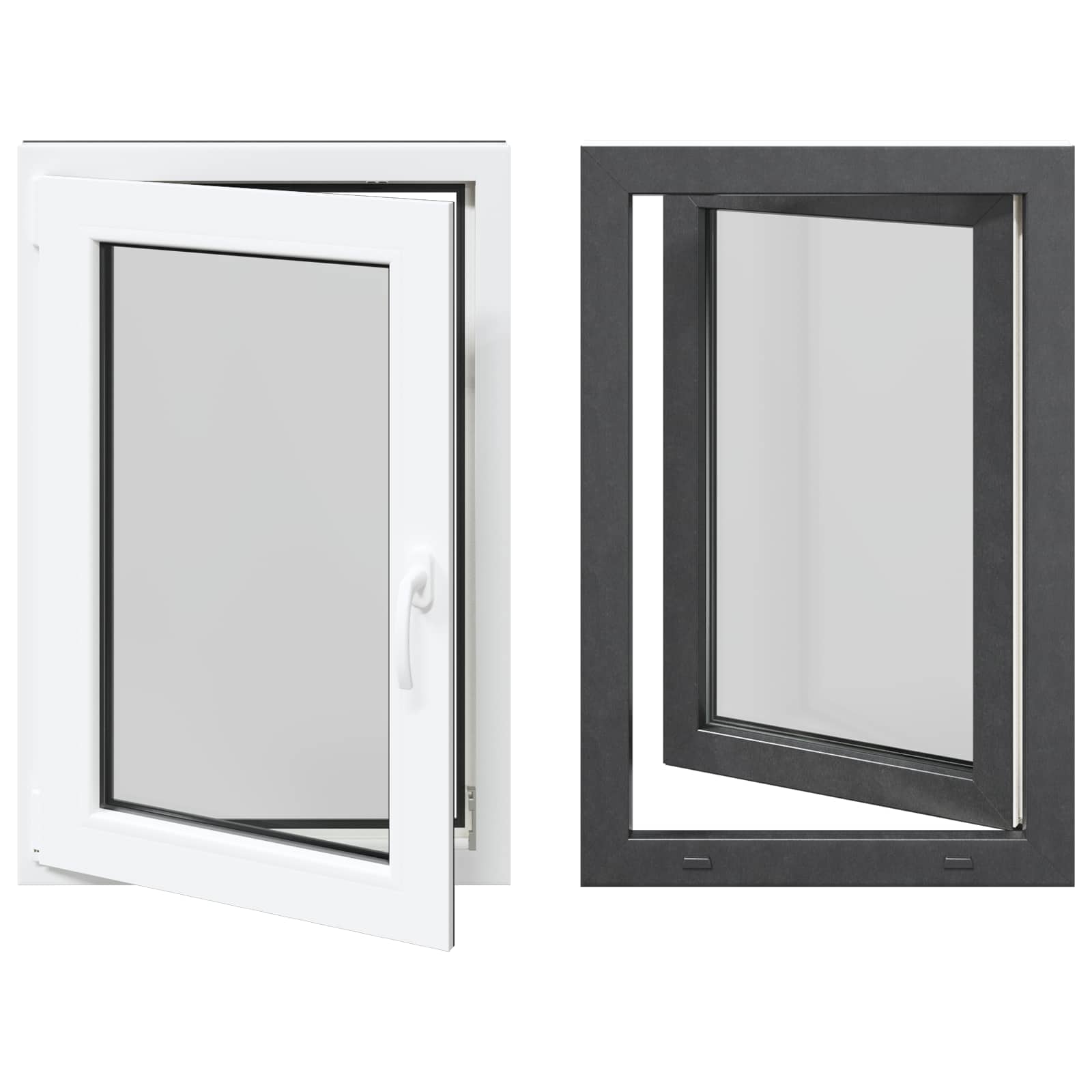 Požeminio lango RISOR 60 x 80 cm PVC ir stiklas Antracito