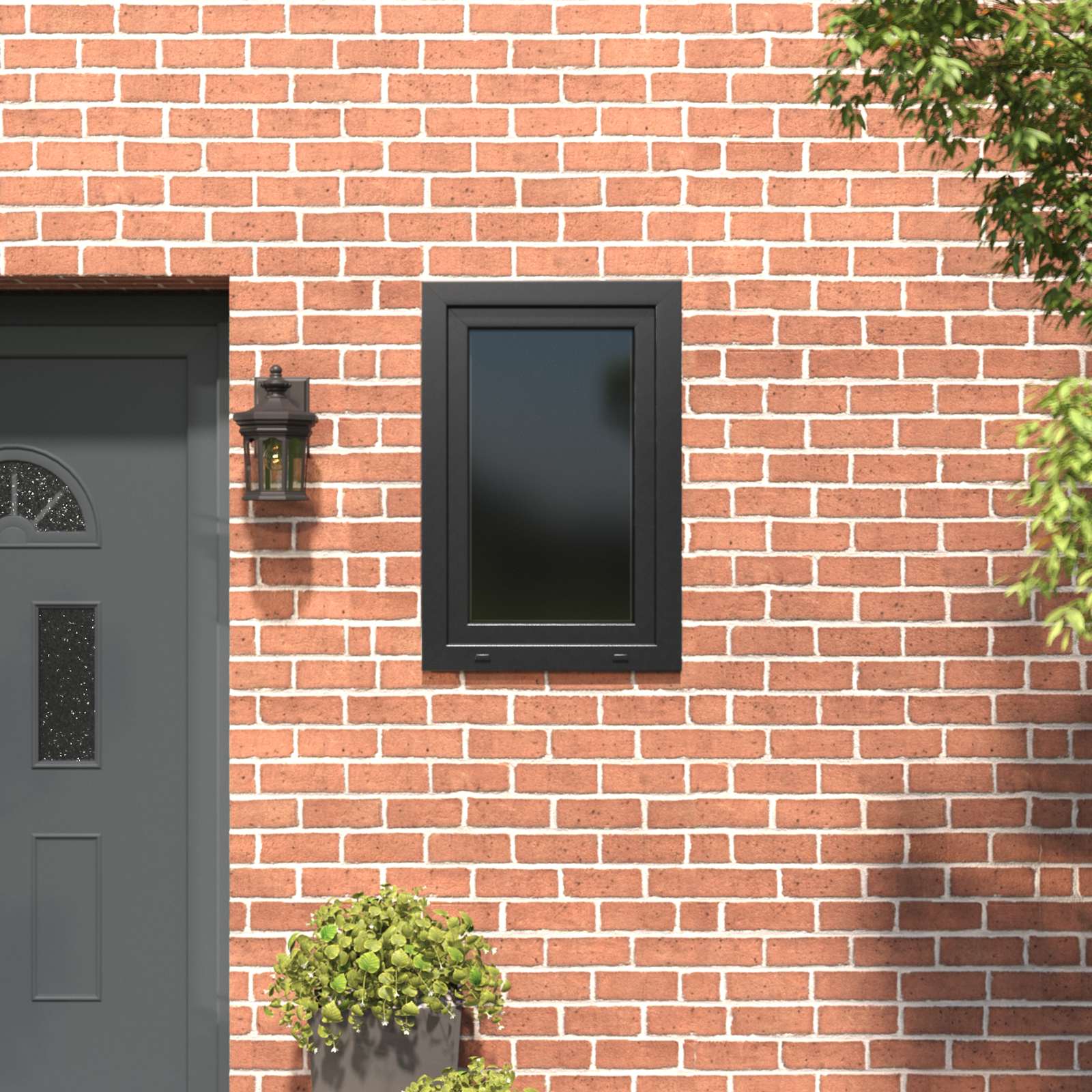 Požeminio lango RISOR Antracitas 60 x 90 cm PVC ir stiklas