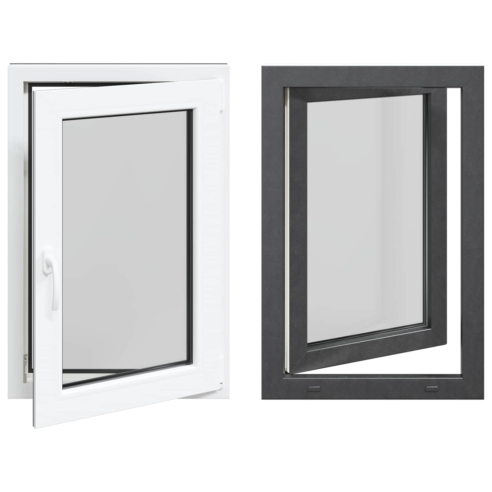 Požeminio lango RISOR Antracitas 60 x 90 cm PVC ir stiklas