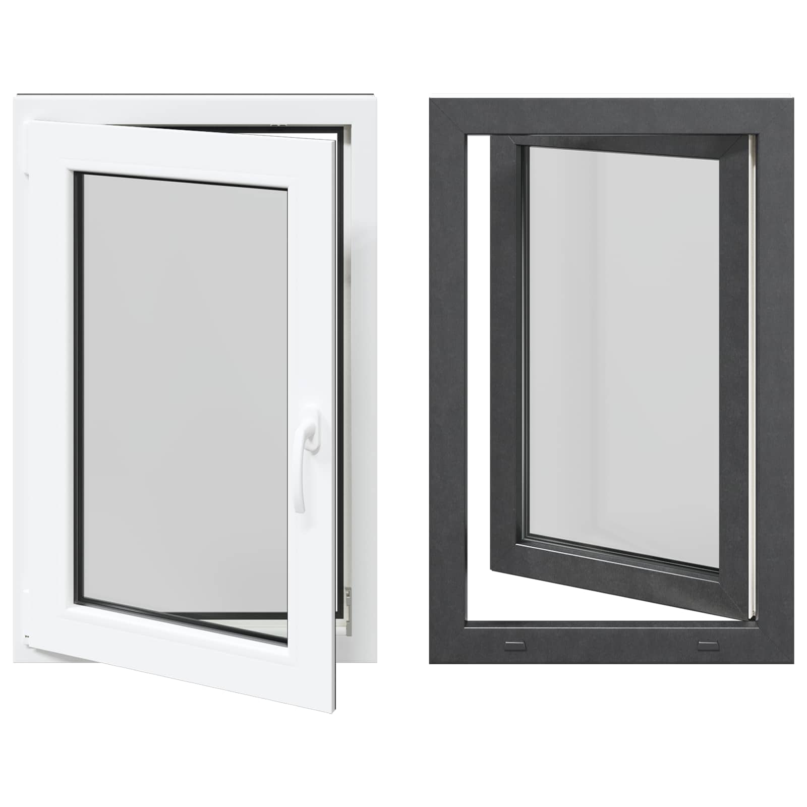 Požeminio lango RISOR Antracitas 60 x 90 cm PVC ir stiklas