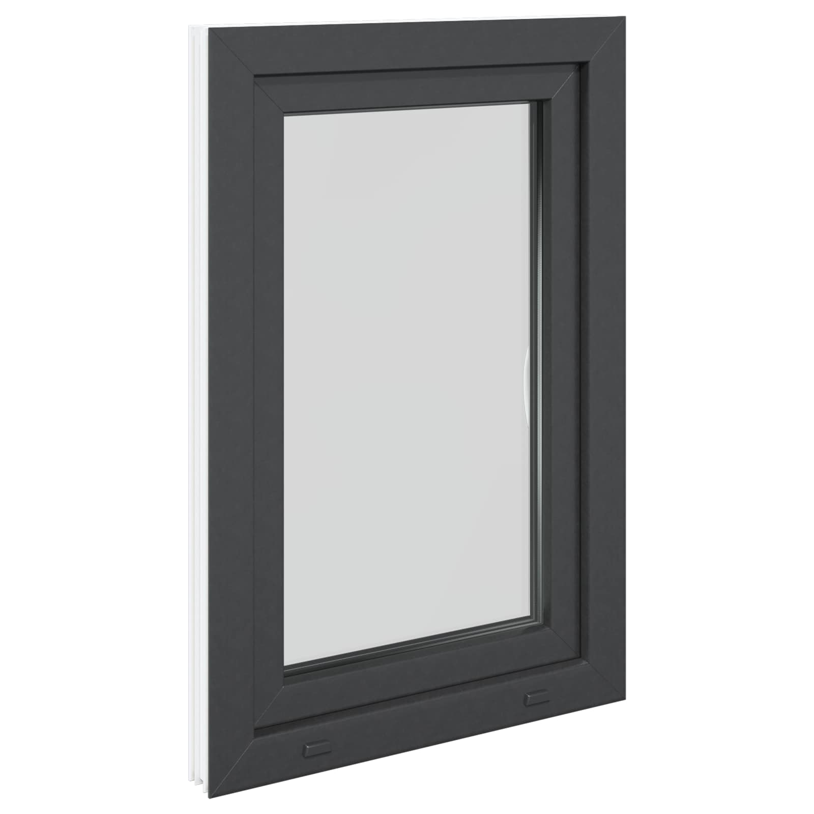 Požeminio lango RISOR Antracitas 60 x 90 cm PVC ir stiklas