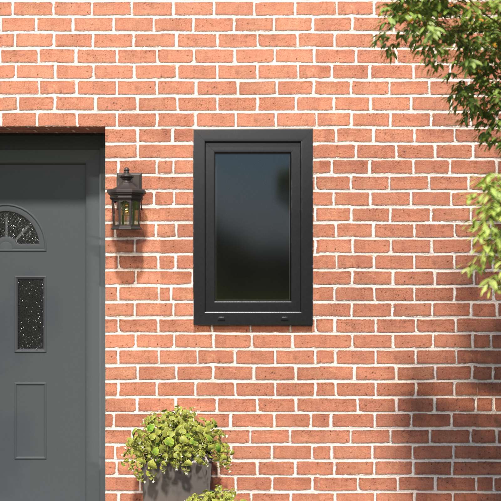 Požeminio lango RISOR Antracitas 60 x 100 cm PVC ir stiklas
