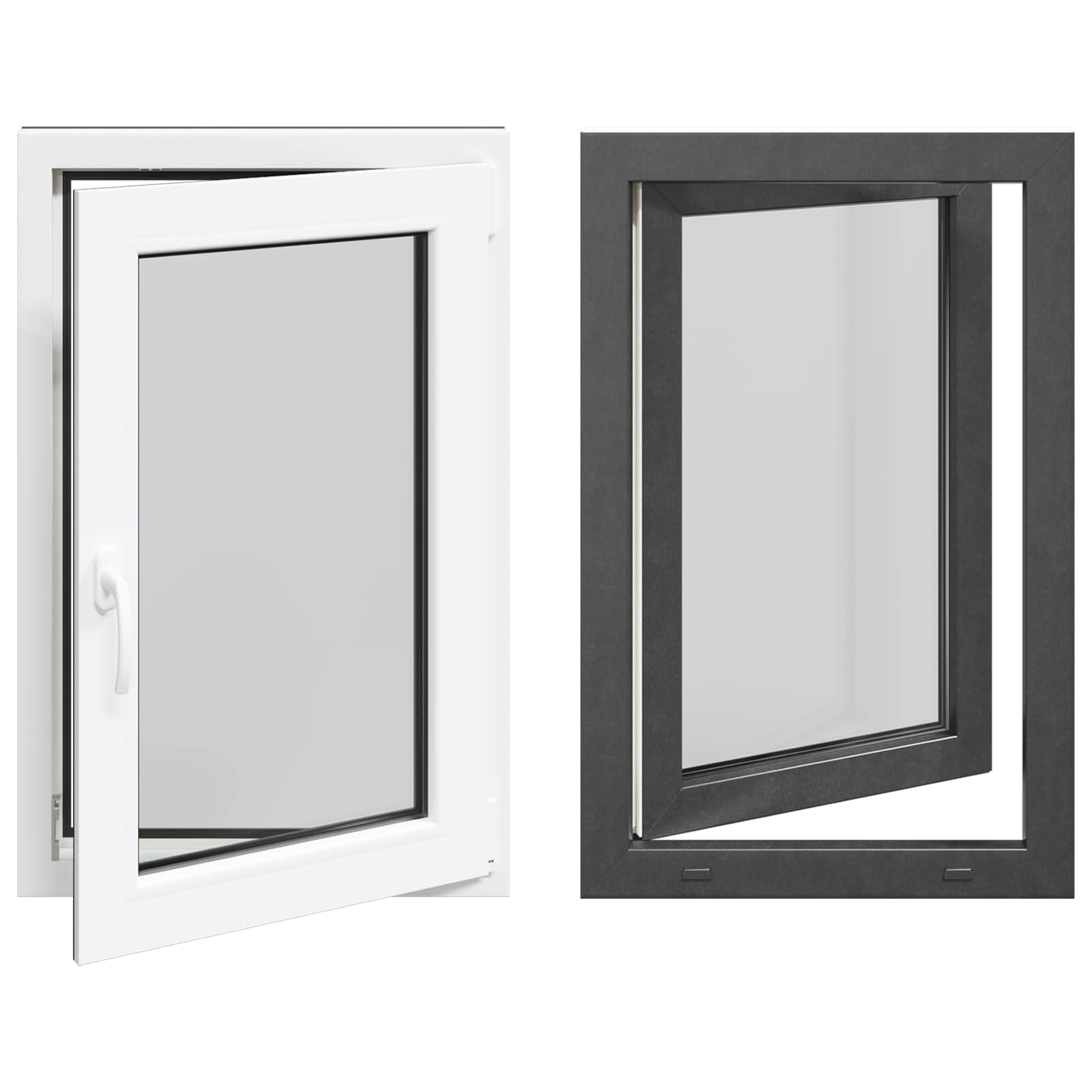 Požeminio lango RISOR Antracitas 60 x 100 cm PVC ir stiklas