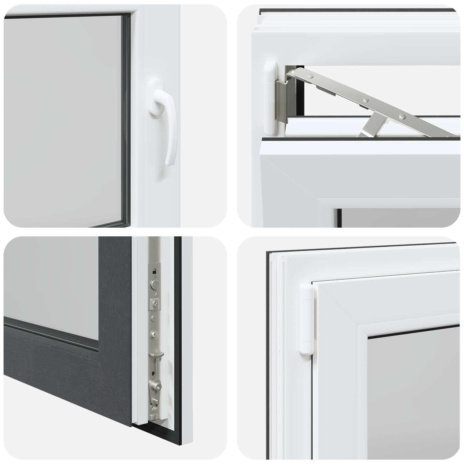 Basement Window RISOR Anthracite 80 x 60 cm PVC and Glass