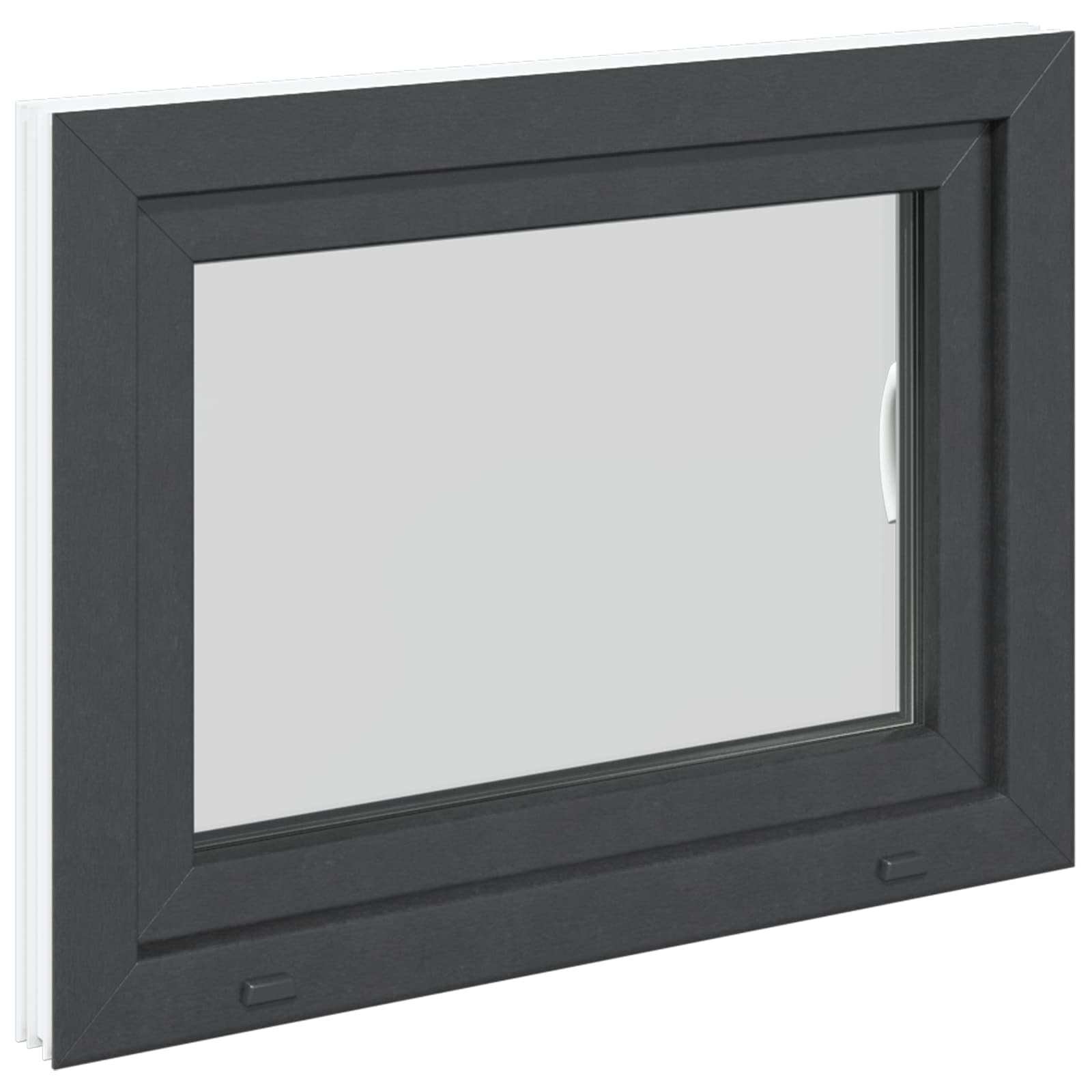 Požeminio lango RISOR Antracitas 80 x 60 cm PVC ir stiklas