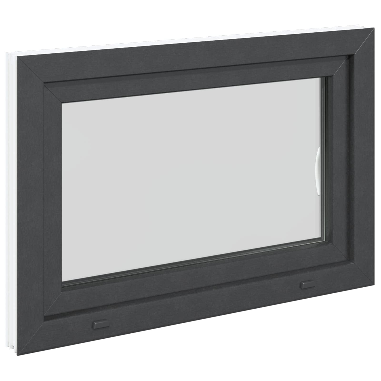 Underground Window RISOR Anthracite 80 x 70 cm PVC and glass