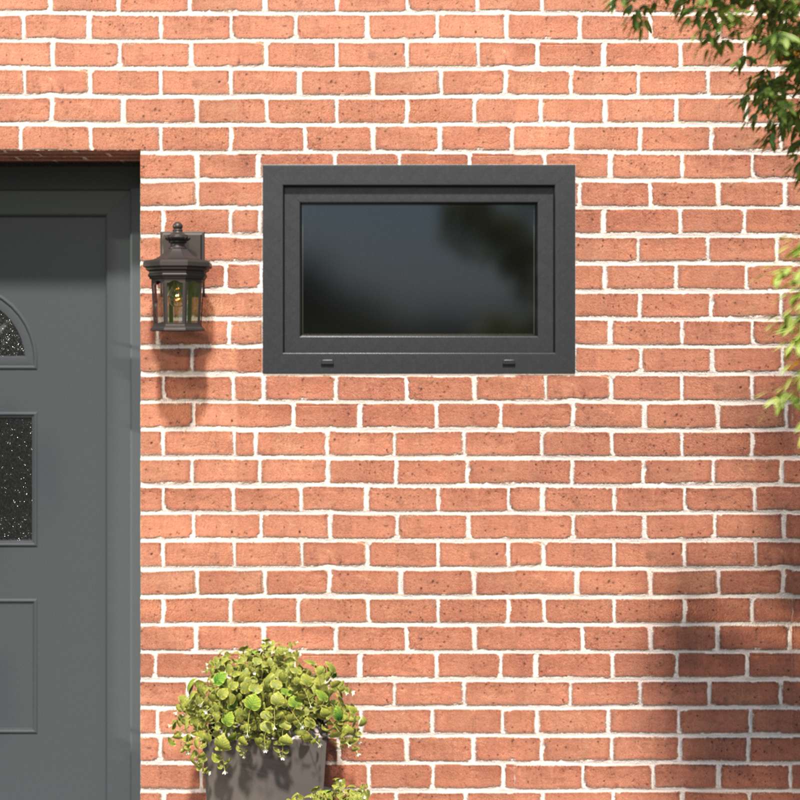Požeminio lango RISOR Antracitas 90 x 60 cm PVC ir stiklas