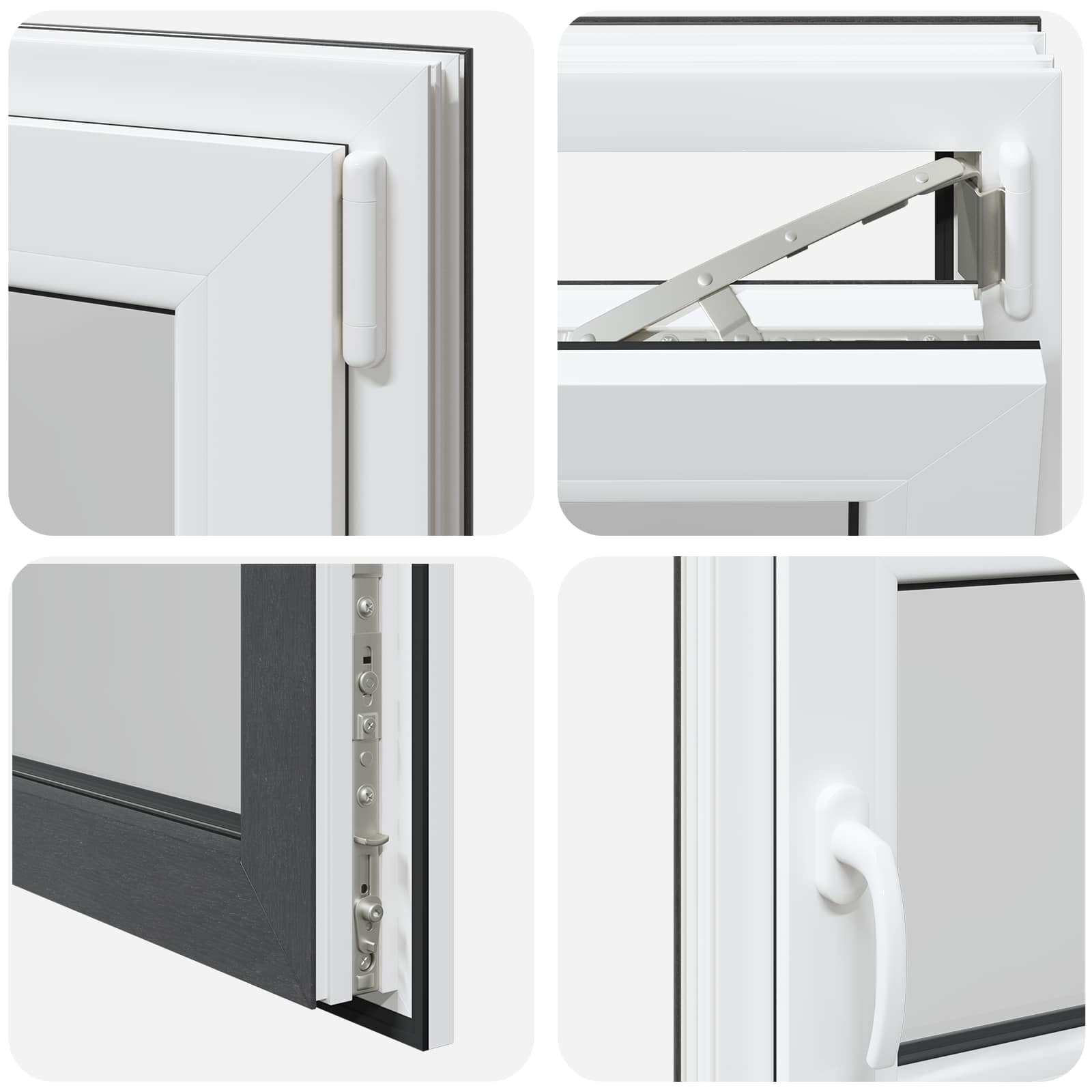 Požeminio lango RISOR Antracitas 100 x 50 cm PVC ir stiklas