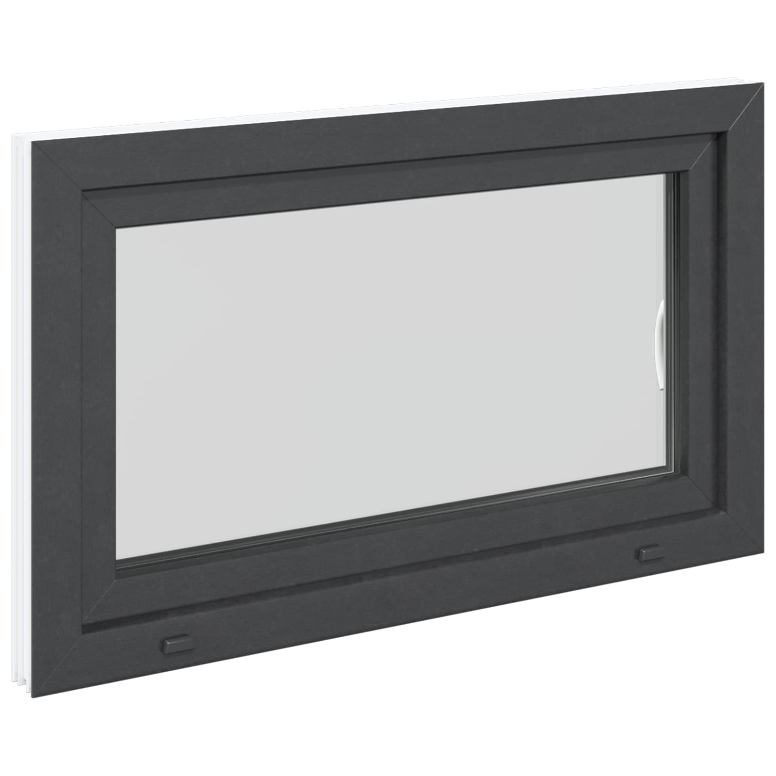 Pagraba logs RISOR Antracīts 100 x 60 cm PVC un stikls