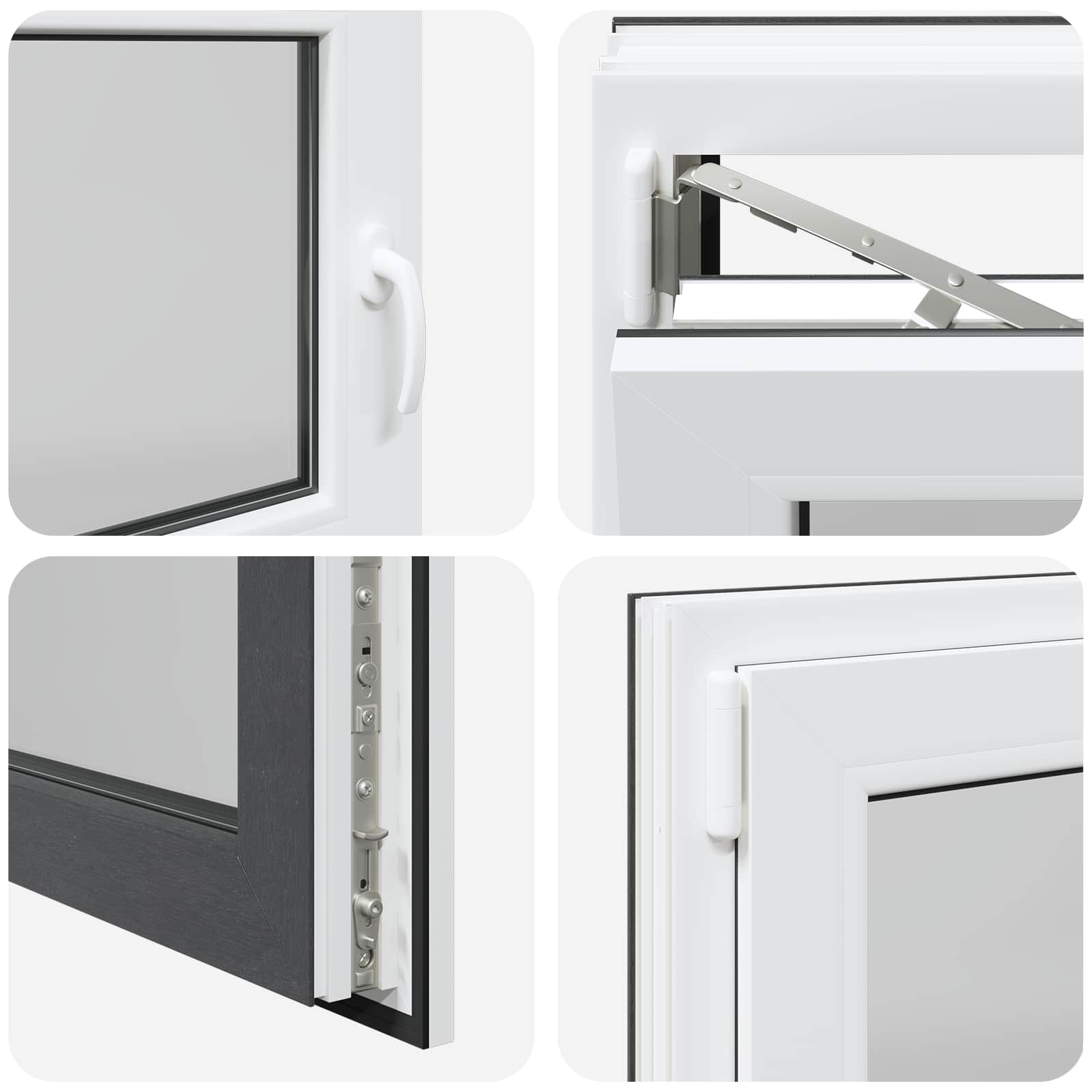 Požeminio lango RISOR Antracitas 100 x 70 cm PVC ir stiklas
