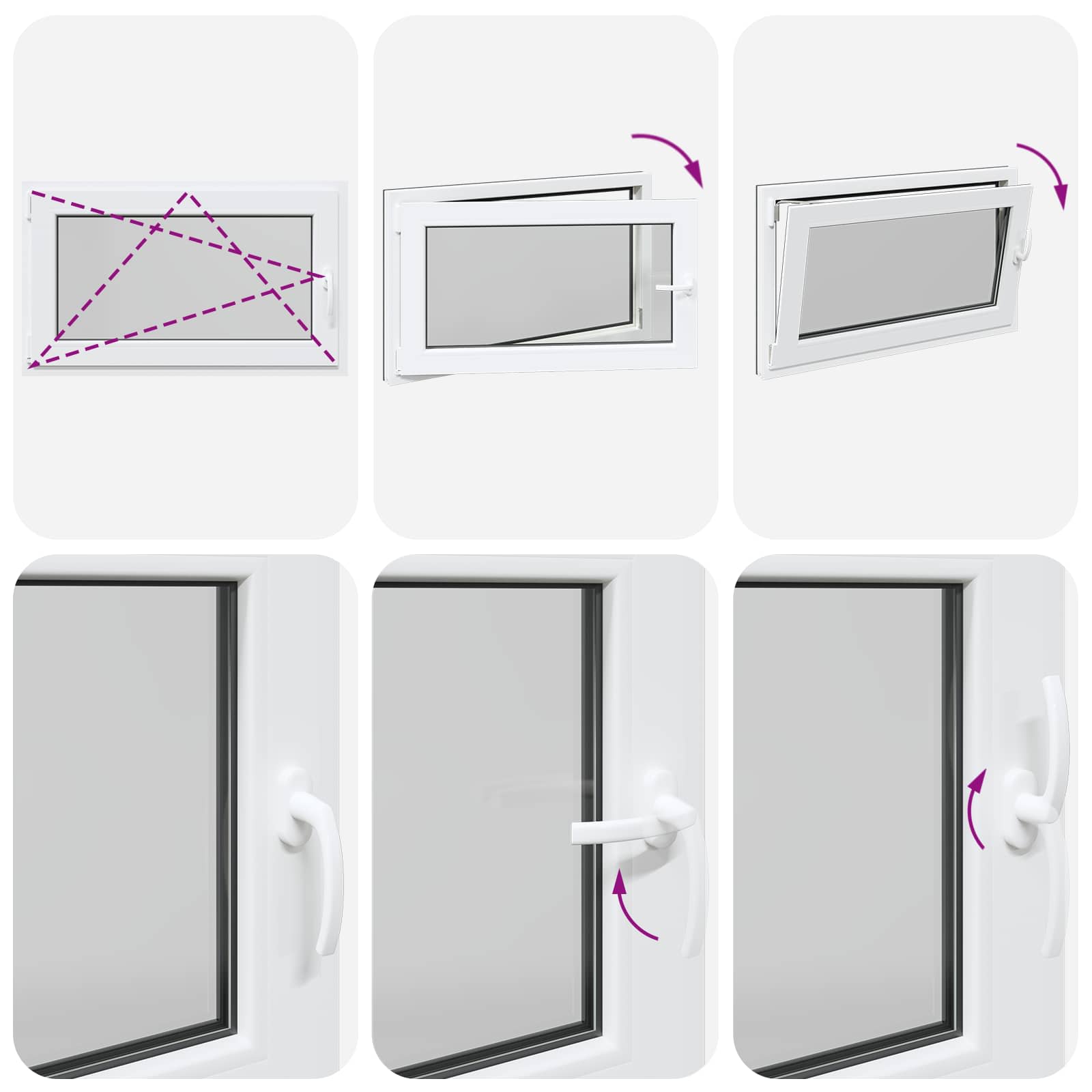 Požeminio lango RISOR Antracitas 100 x 70 cm PVC ir stiklas