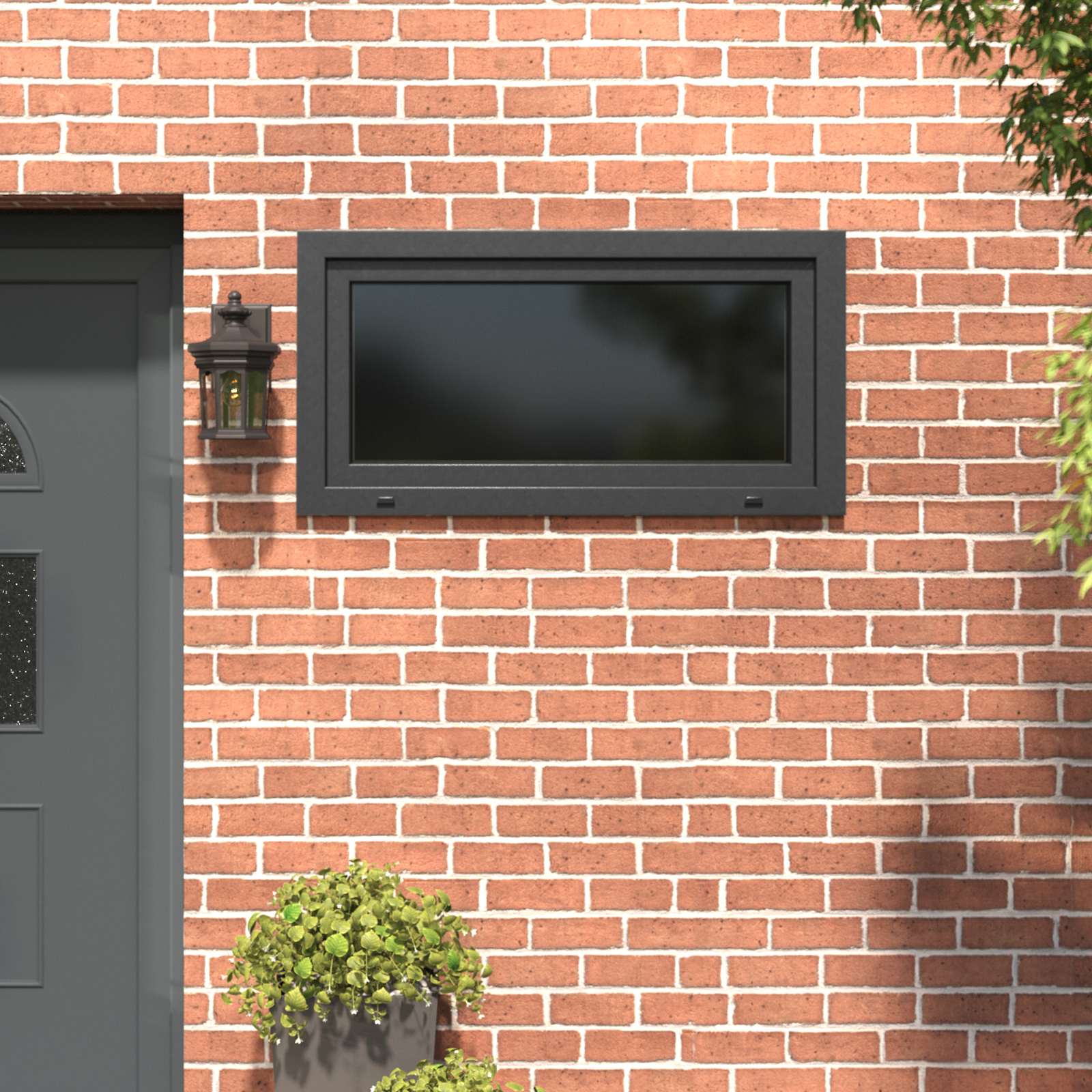 Požeminio lango RISOR Antracitas 110 x 60 cm PVC ir stiklas